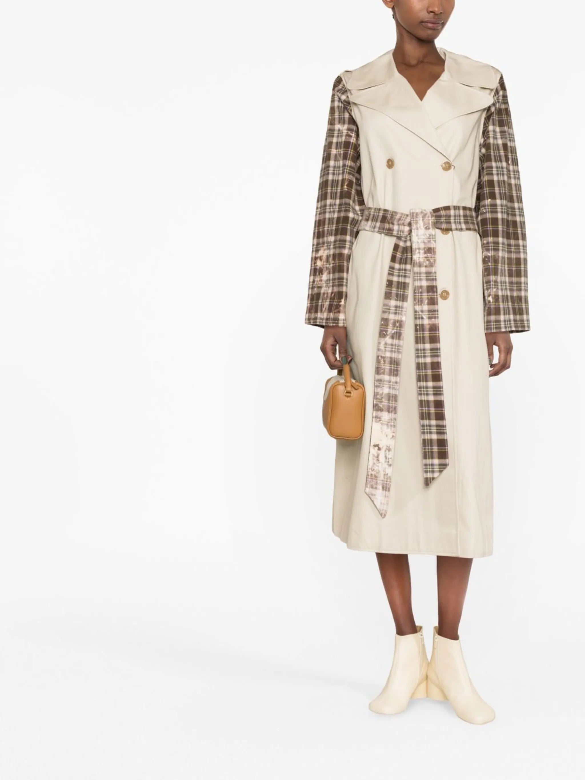 multi-panel double-breasted coat