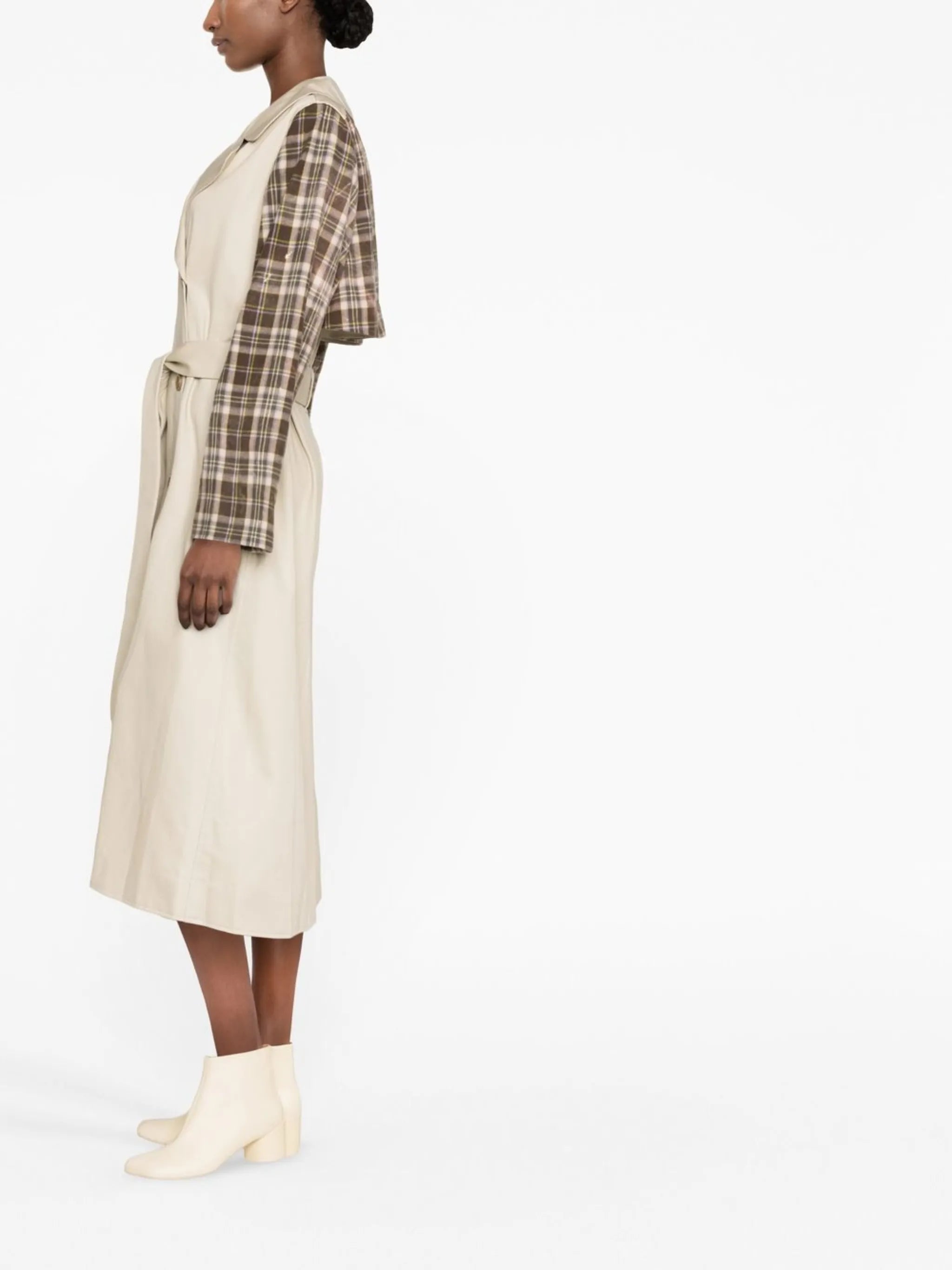 multi-panel double-breasted coat