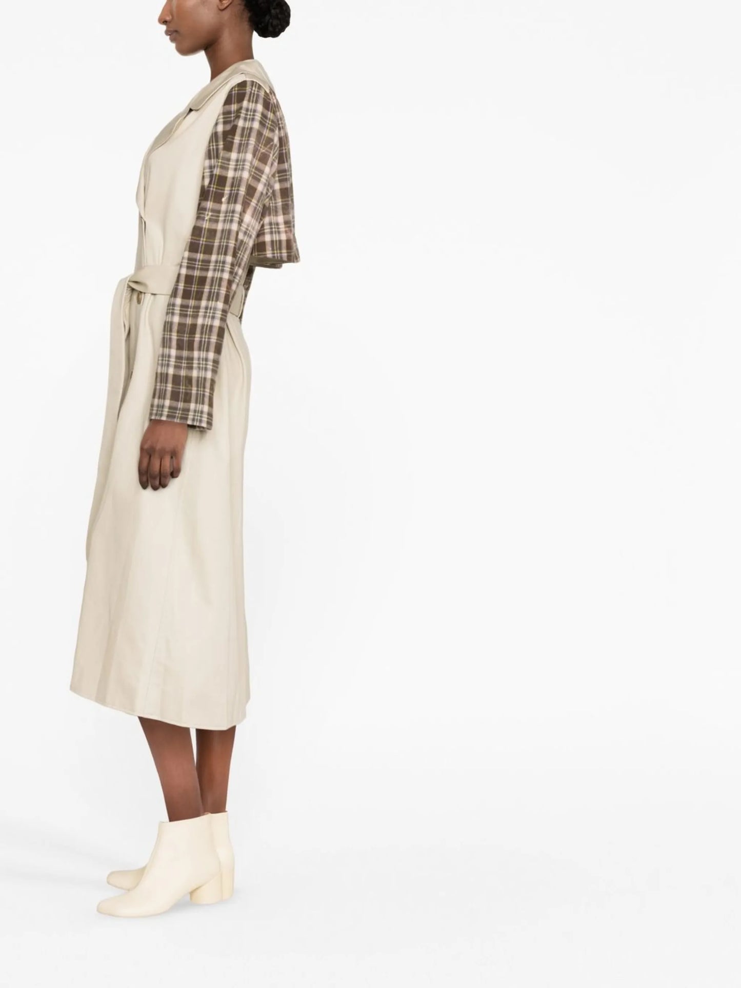 multi-panel double-breasted coat