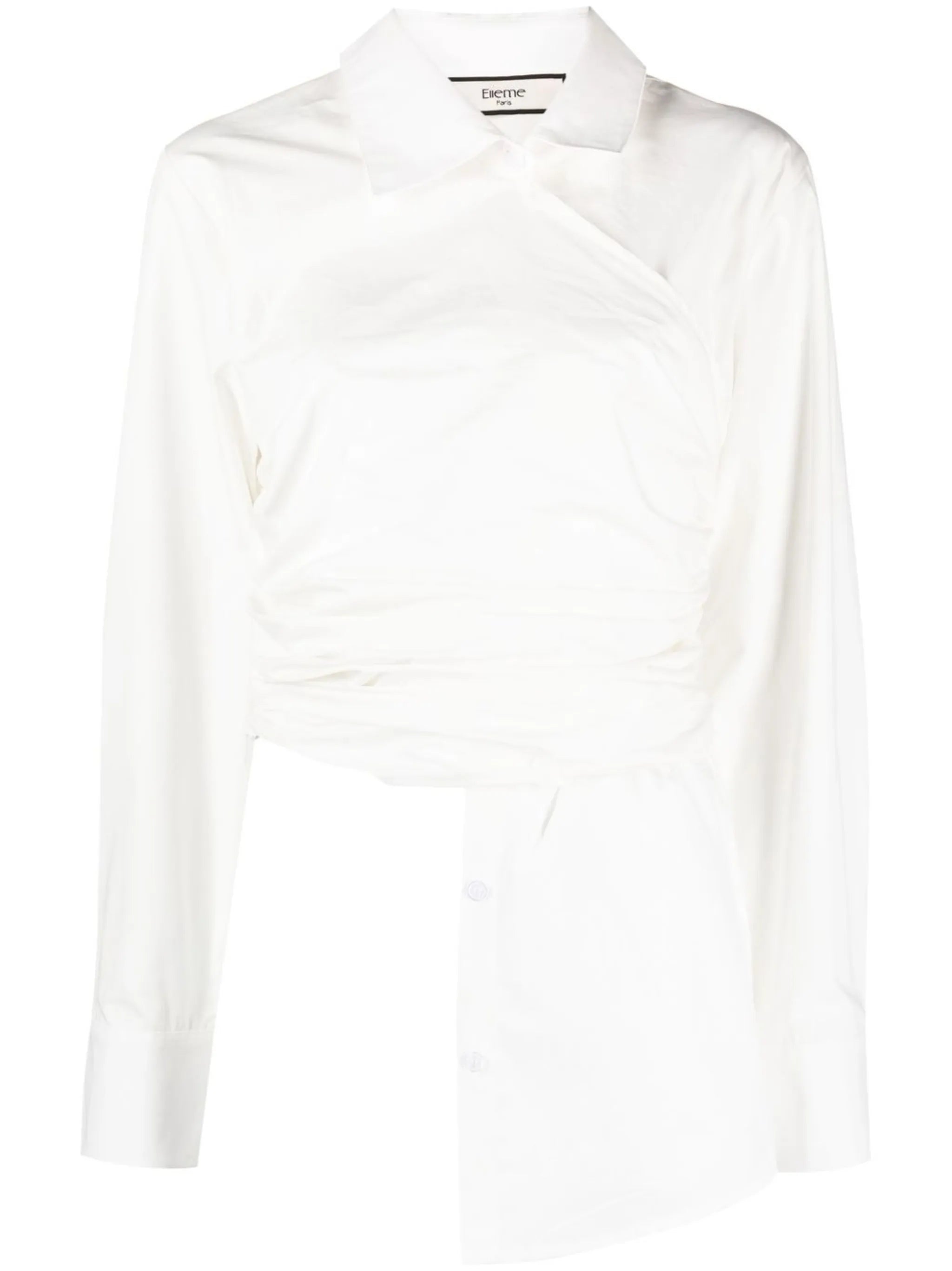 gathered-detail long-sleeve shirt