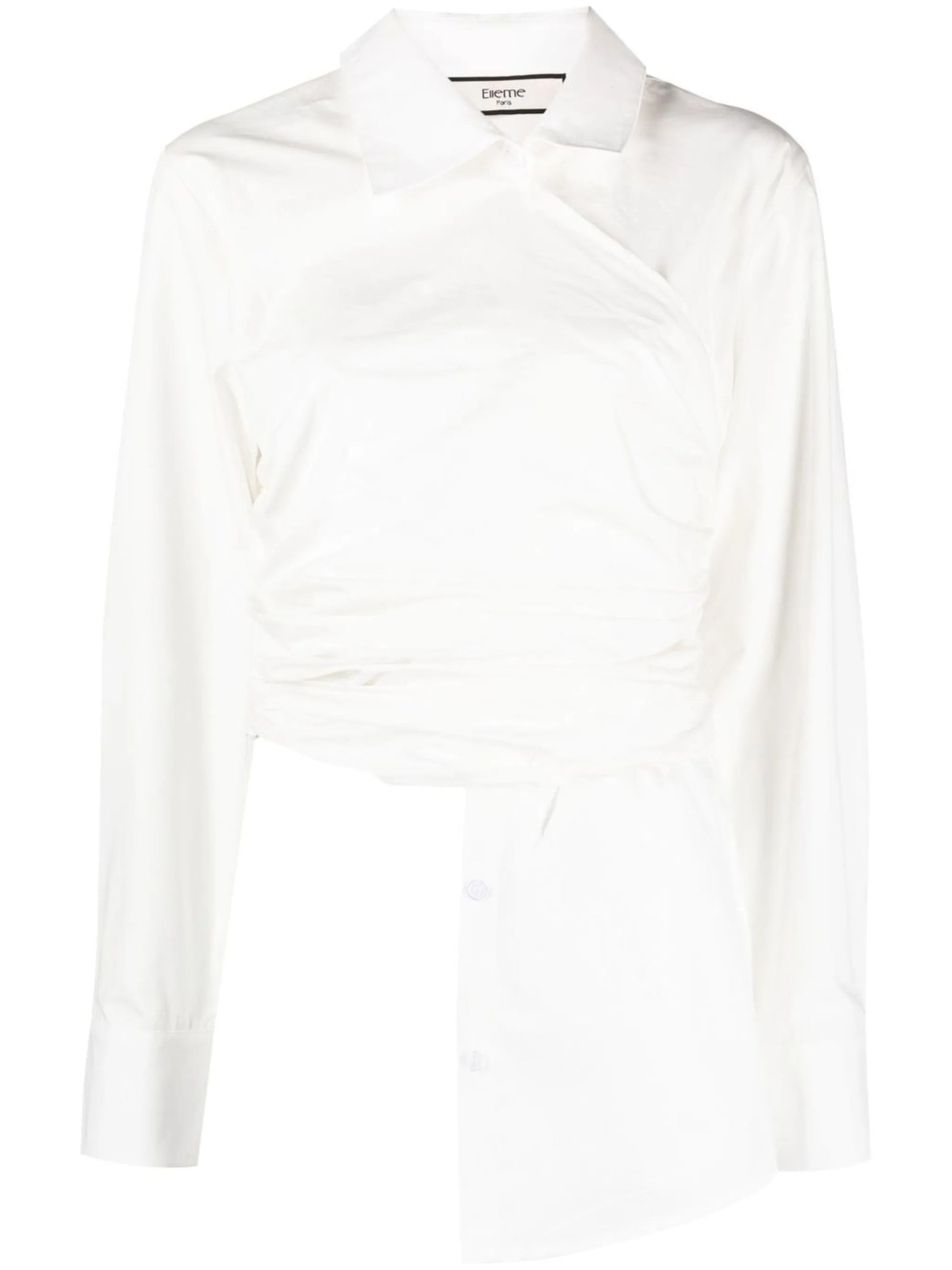 gathered-detail long-sleeve shirt