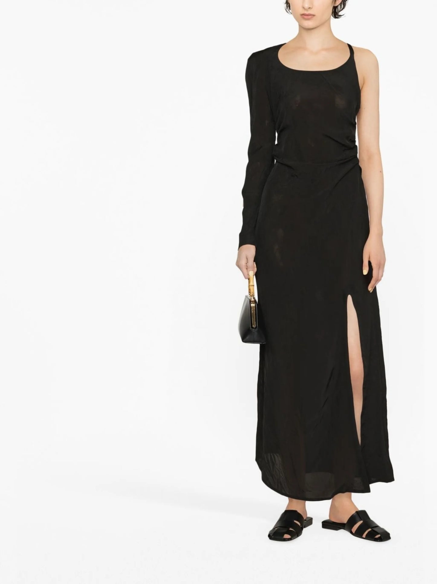 one-sleeve maxi dress