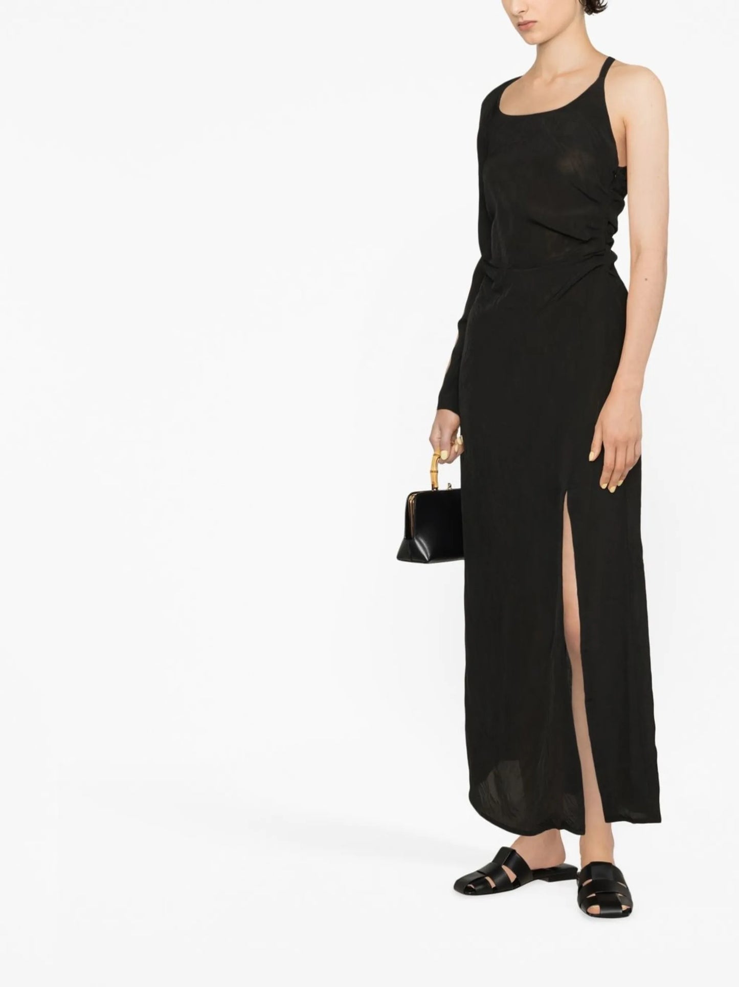 one-sleeve maxi dress