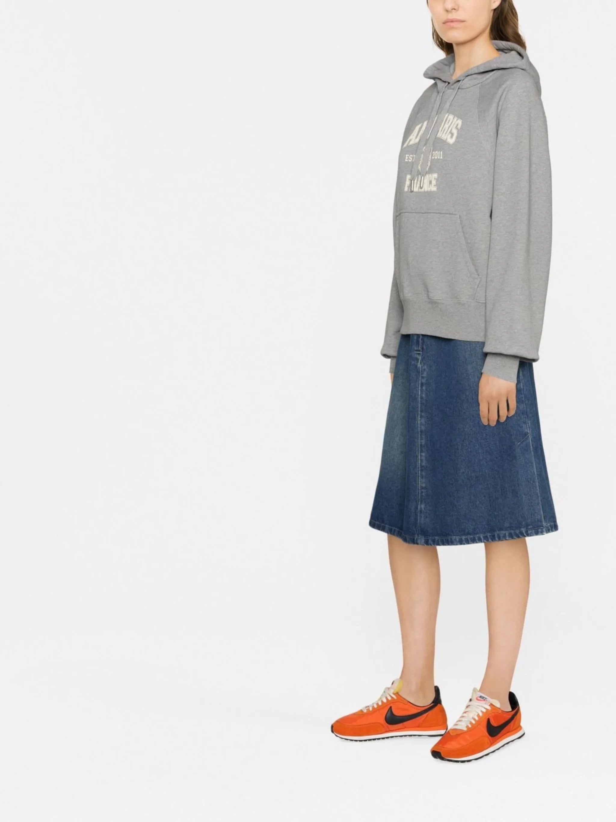 logo-print organic cotton hoodie