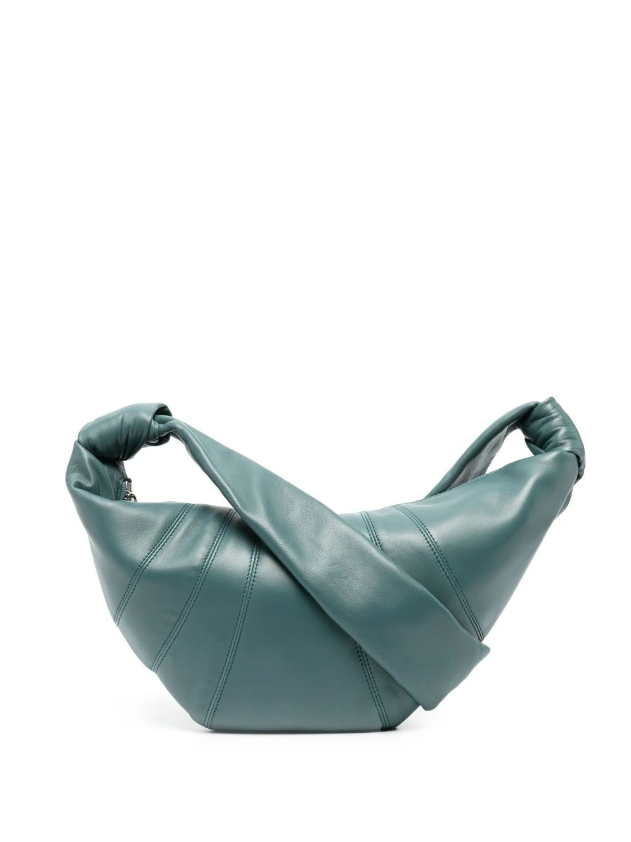 Croissant zip-up leather shoulder bag