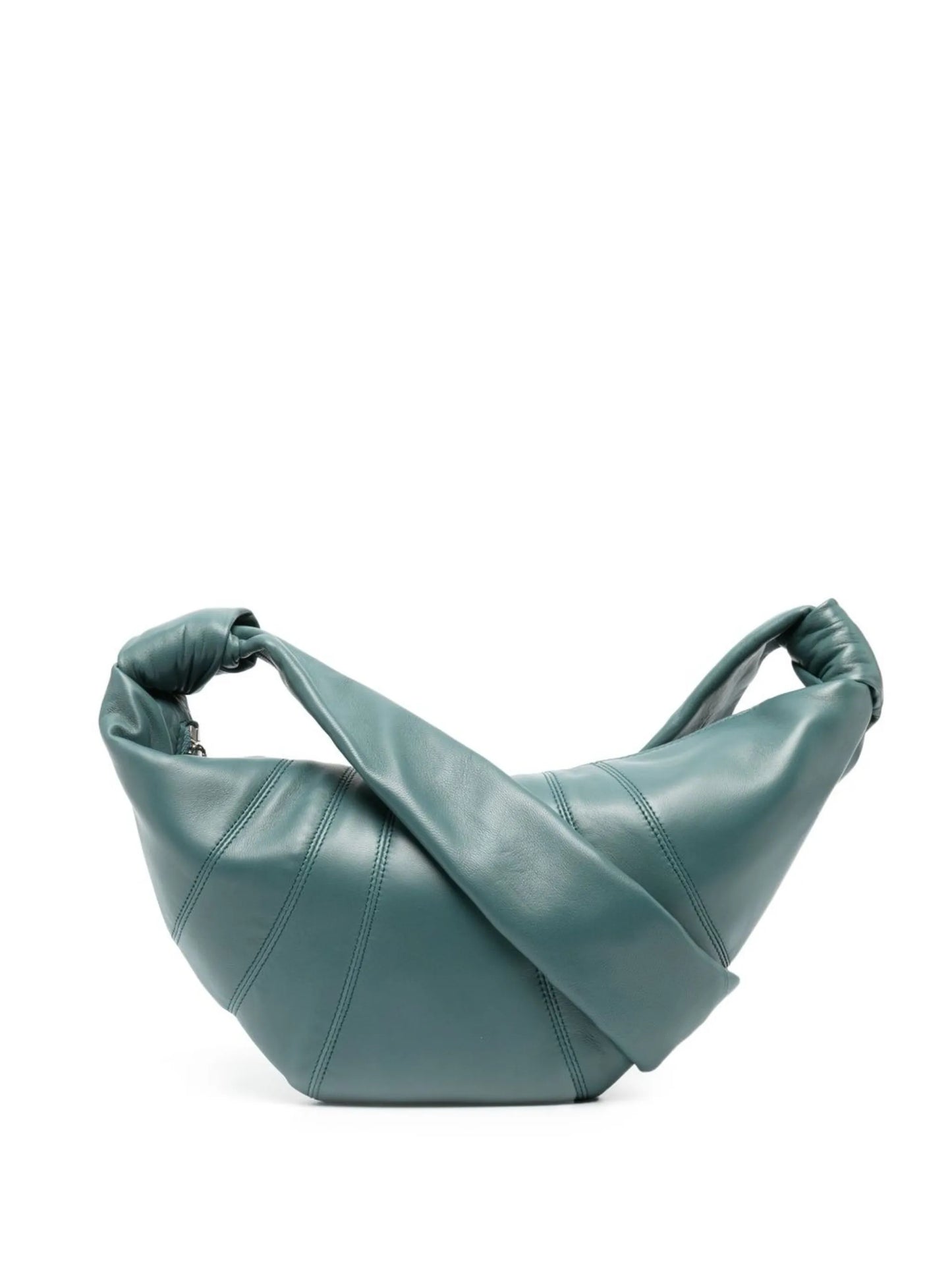 Croissant zip-up leather shoulder bag