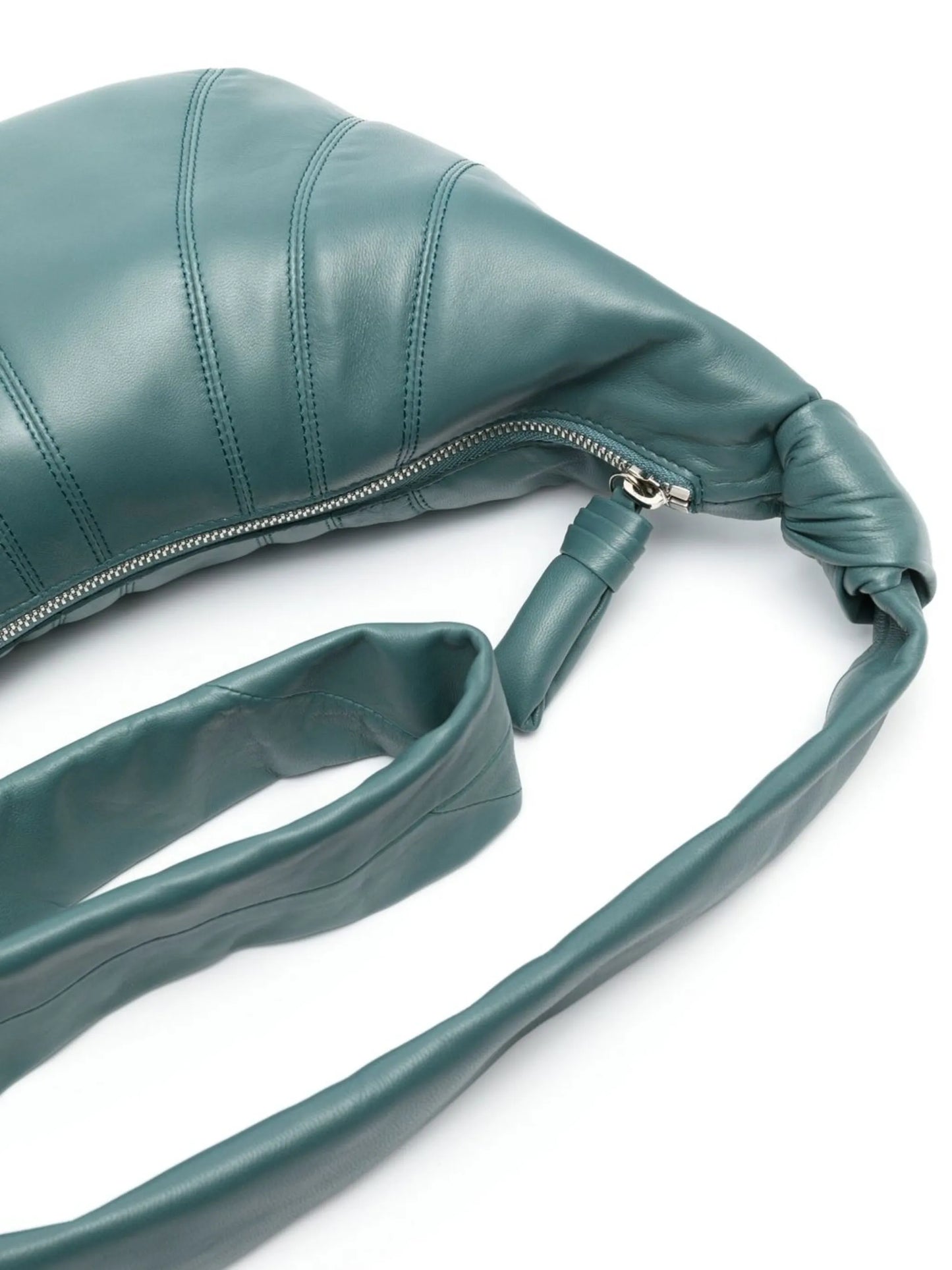 Croissant zip-up leather shoulder bag