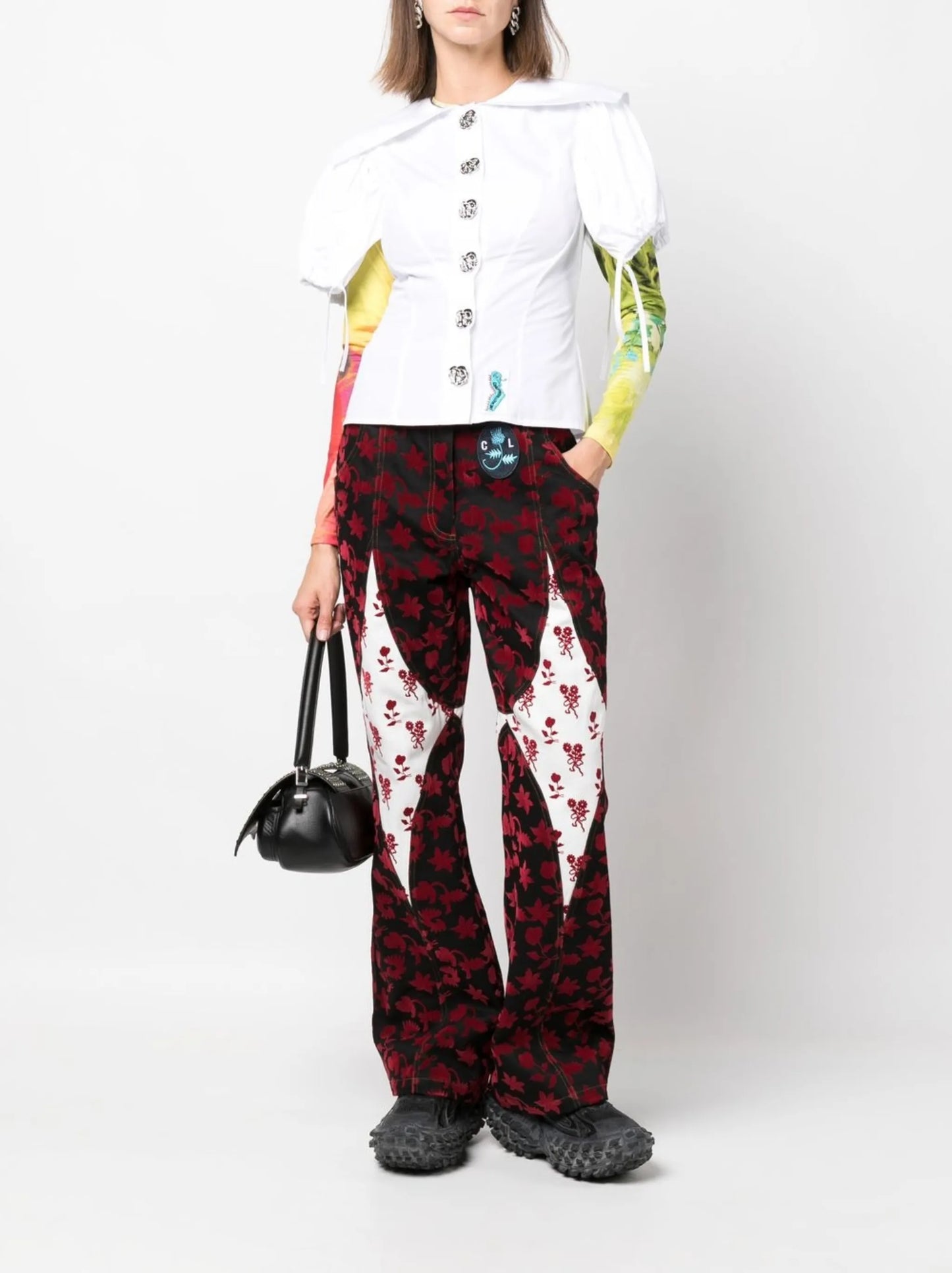 Octo fitted puff-sleeve shirt