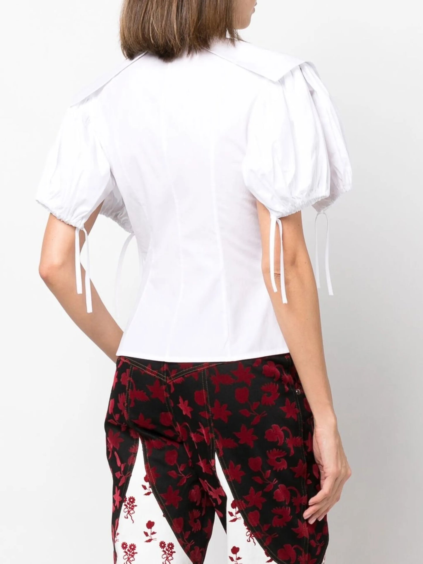 Octo fitted puff-sleeve shirt