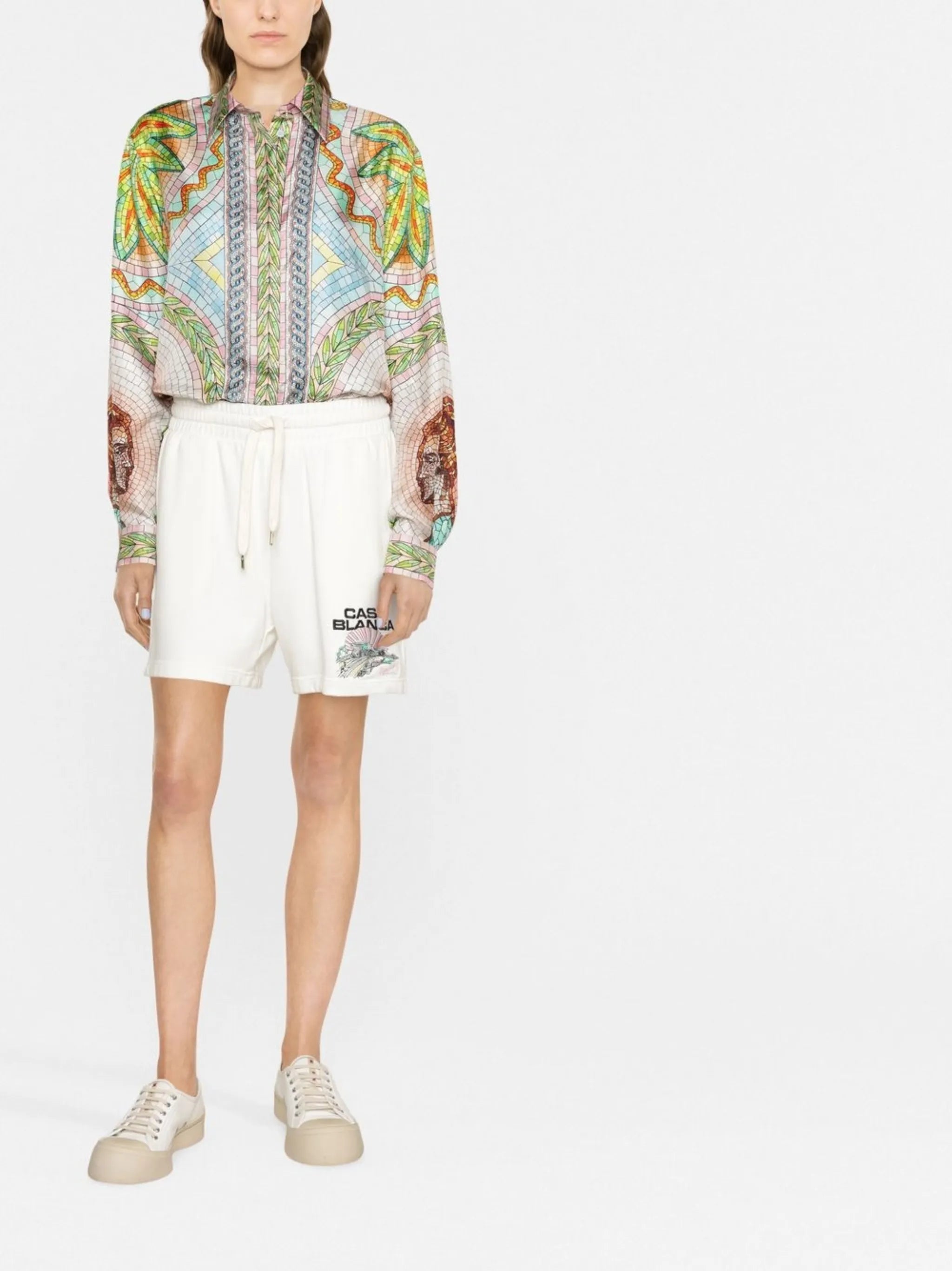 graphic-print long-sleeve shirt