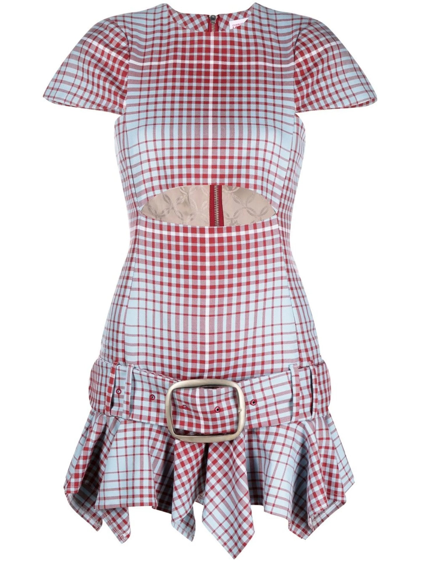 Paris Rara Blurry-Tartan mini dress