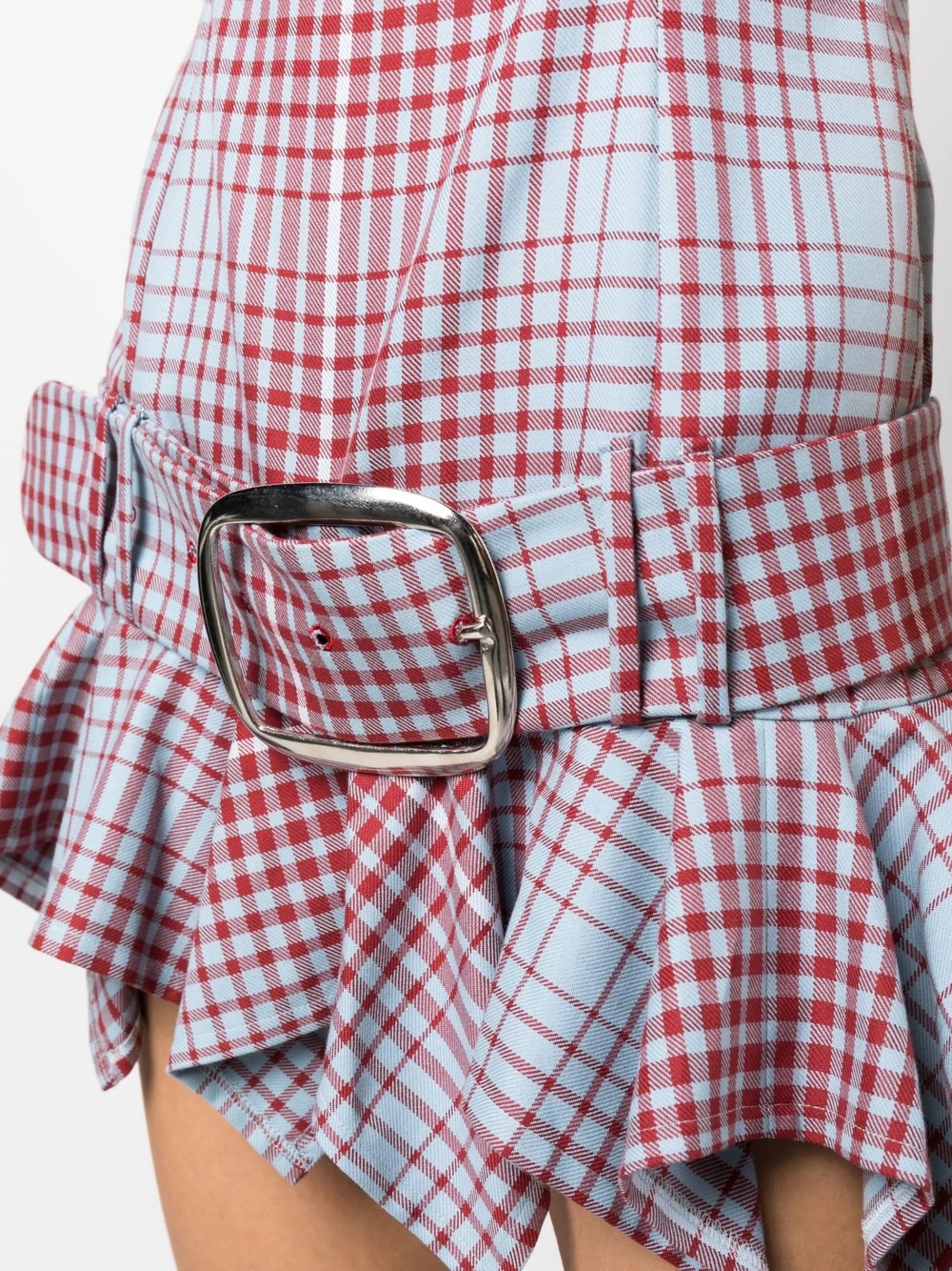 Paris Rara Blurry-Tartan mini dress