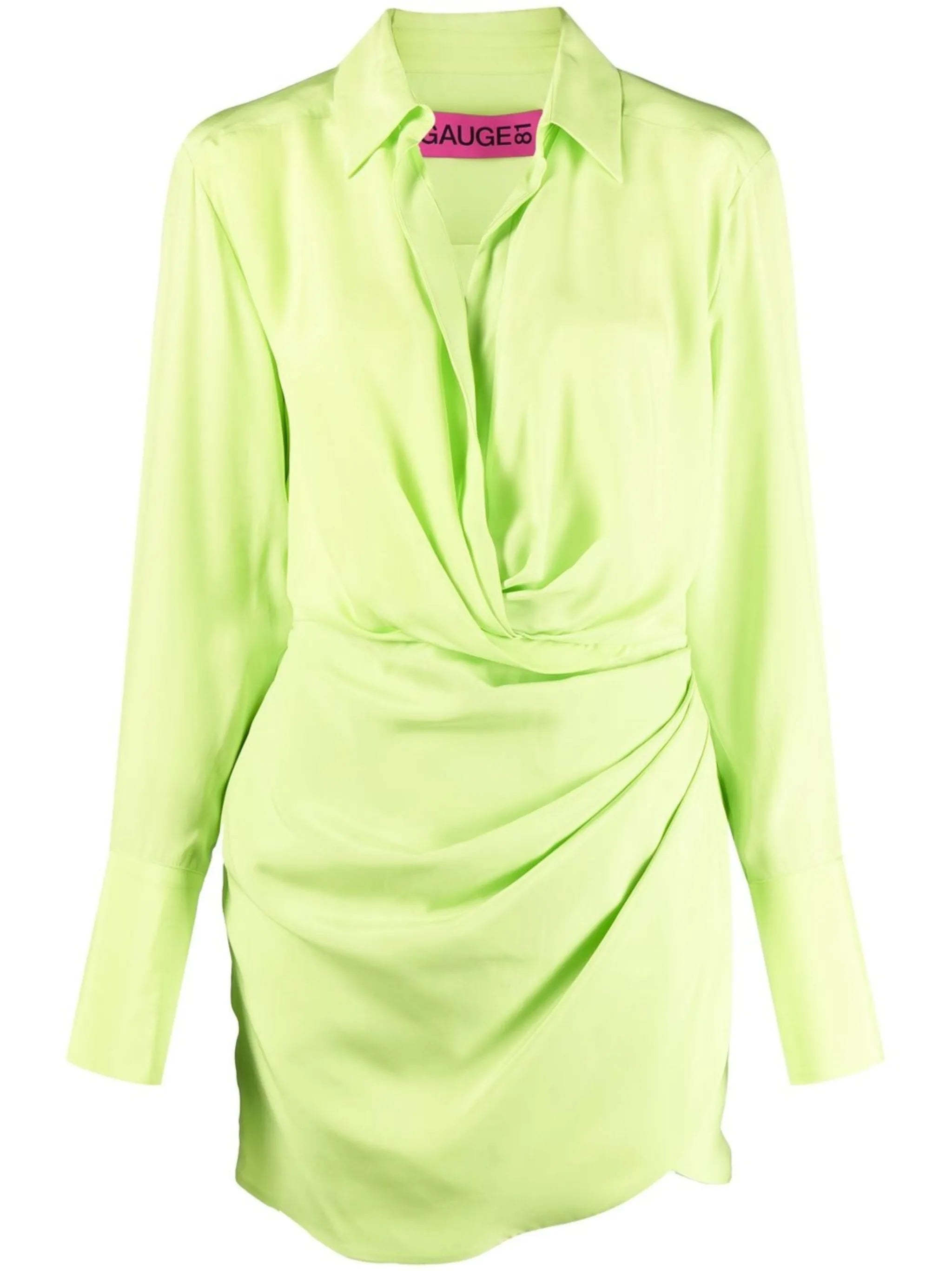 Naha silk draped shirt dress