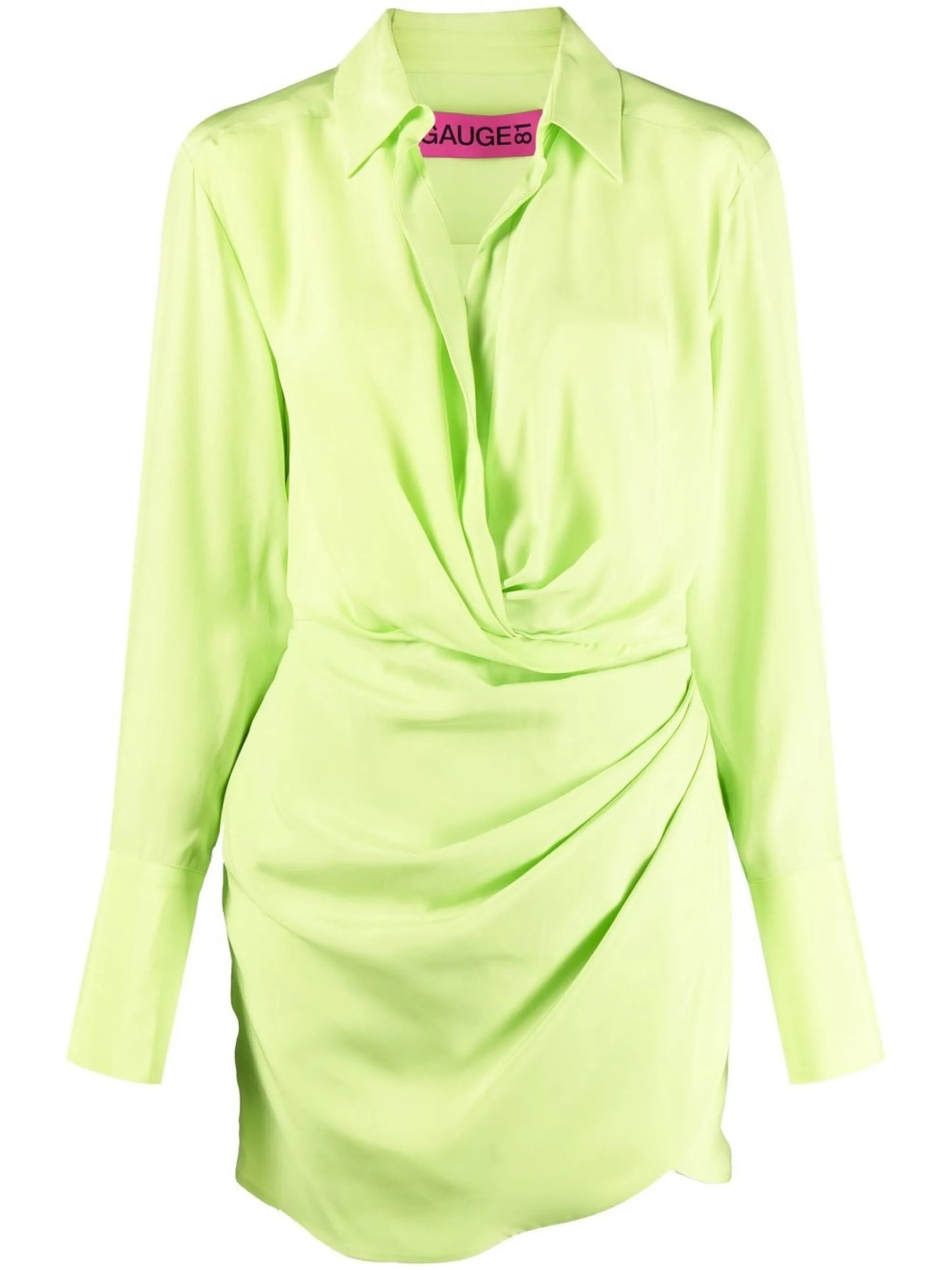 Naha silk draped shirt dress