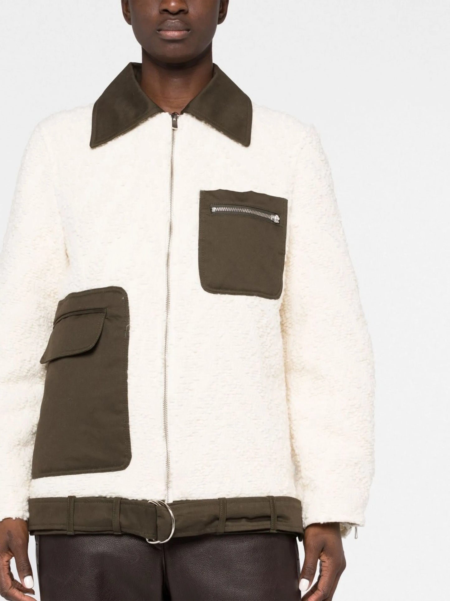 zip-fastening multi-panel jacket