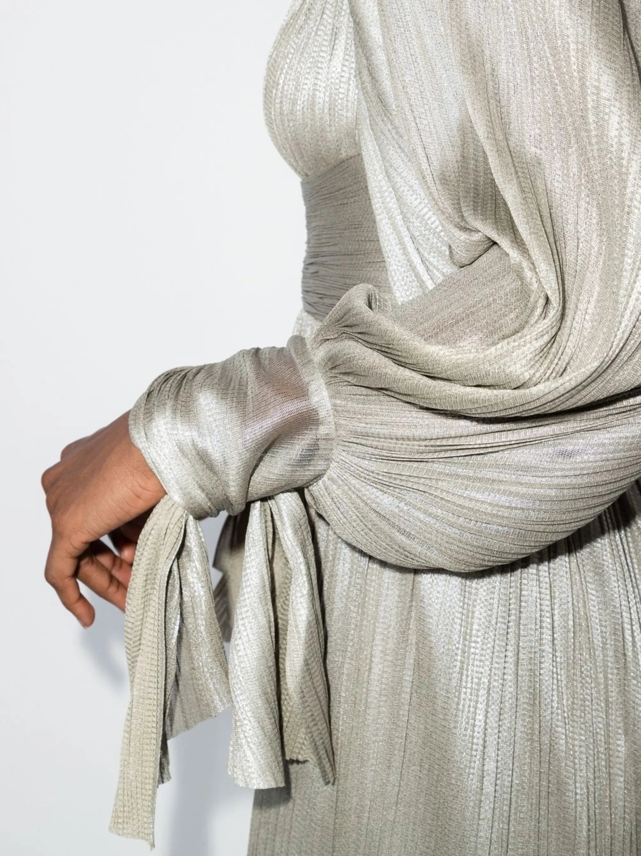 plissé silk dress