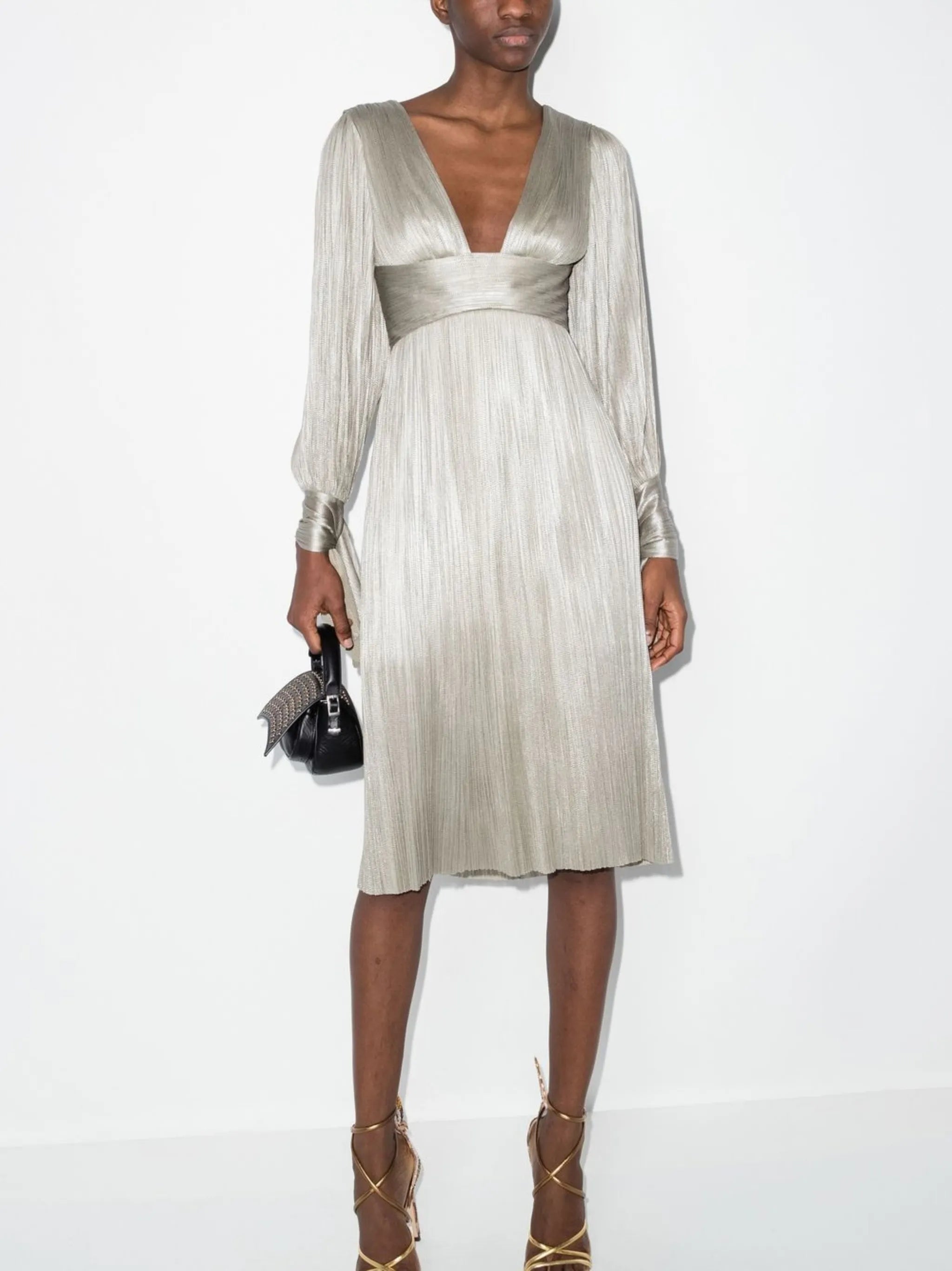 plissé silk dress