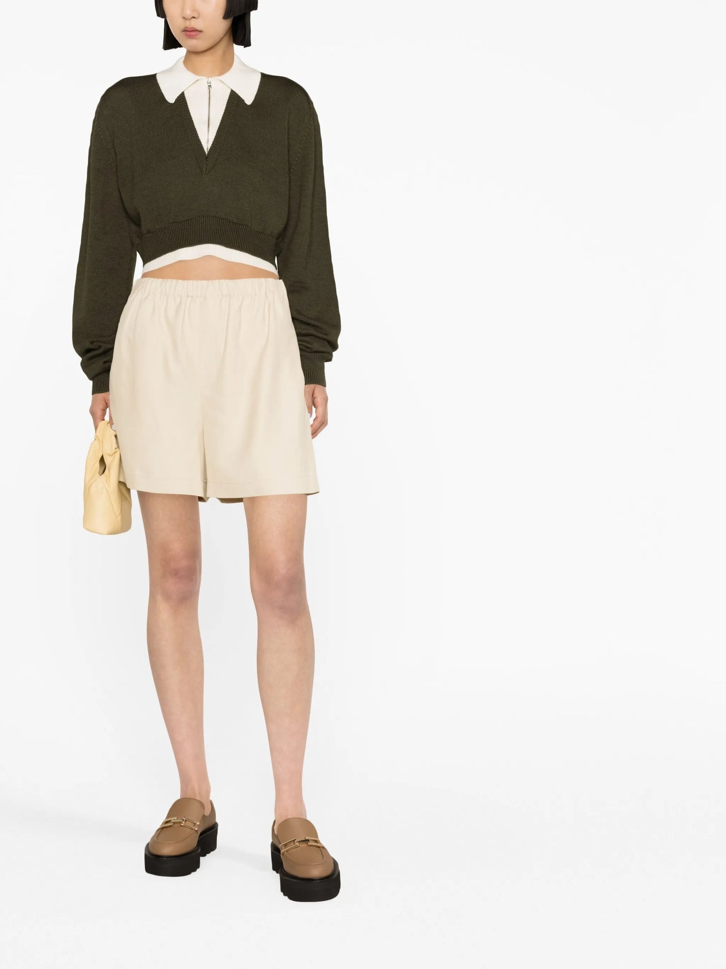 zip-up cropped jumper