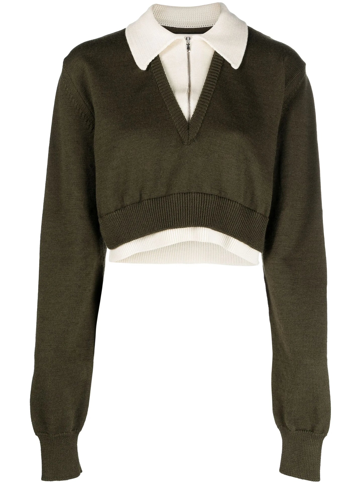 zip-up cropped jumper