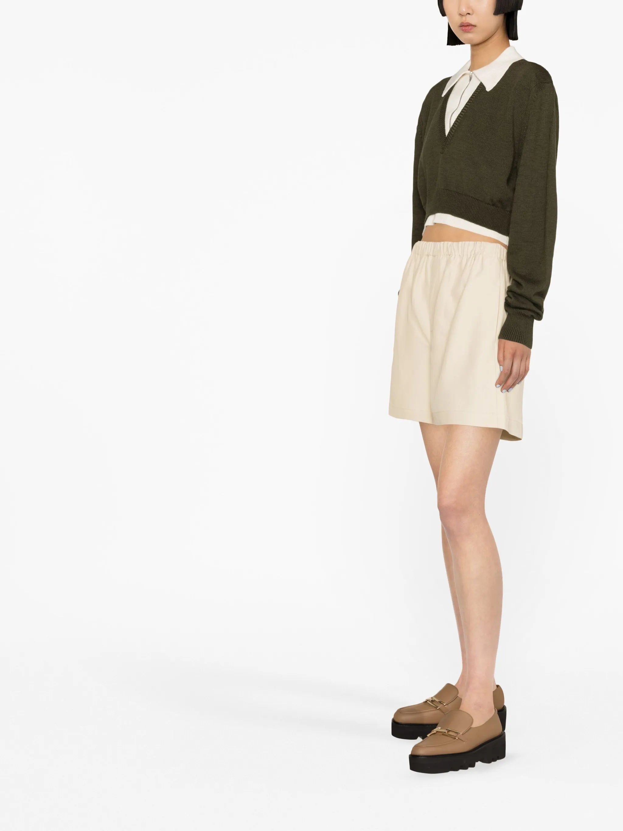 zip-up cropped jumper