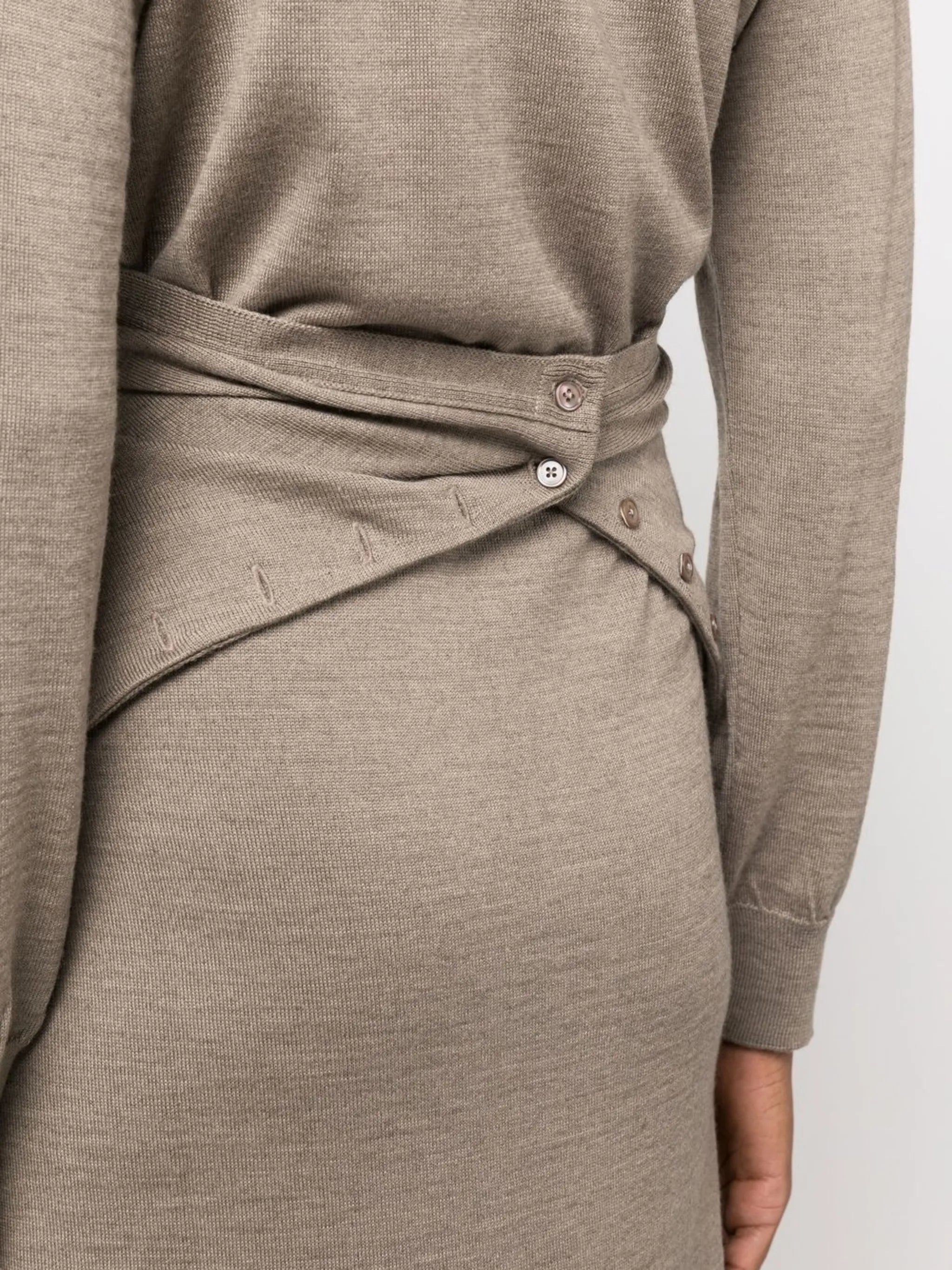 wrap layered midi dress
