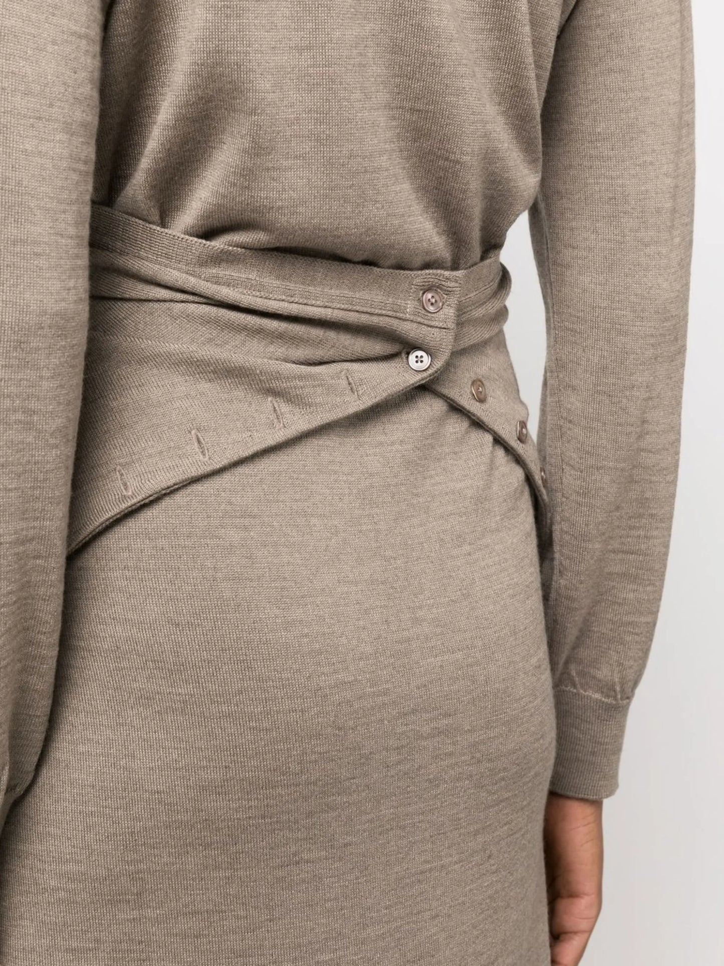 wrap layered midi dress
