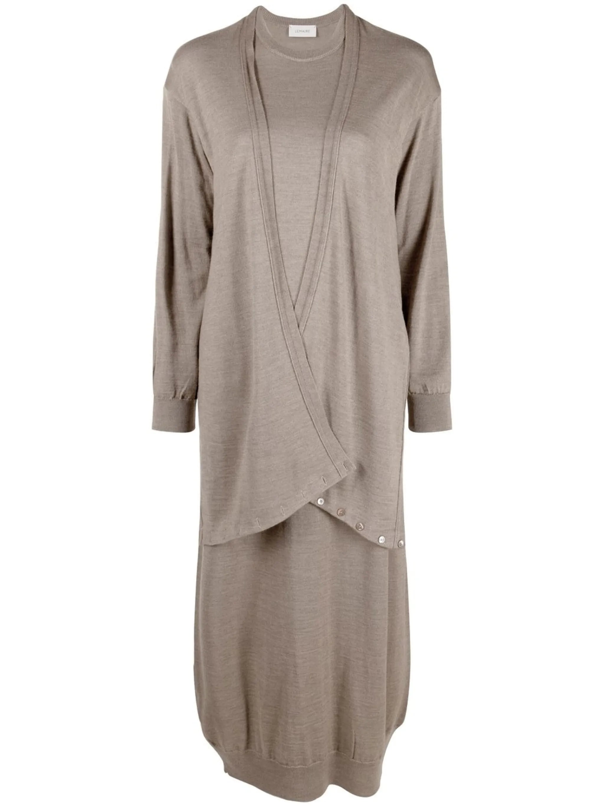 wrap layered midi dress