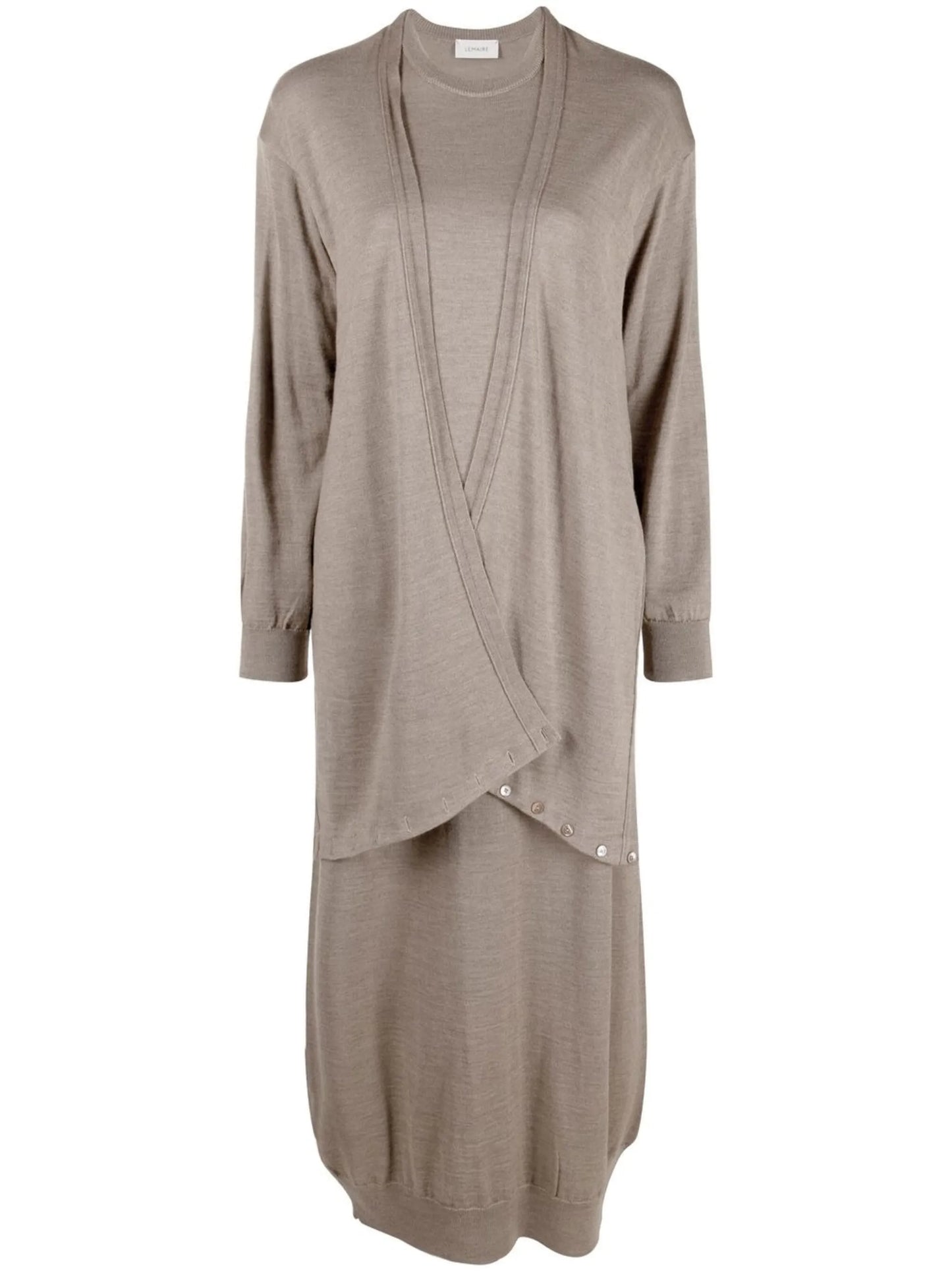 wrap layered midi dress