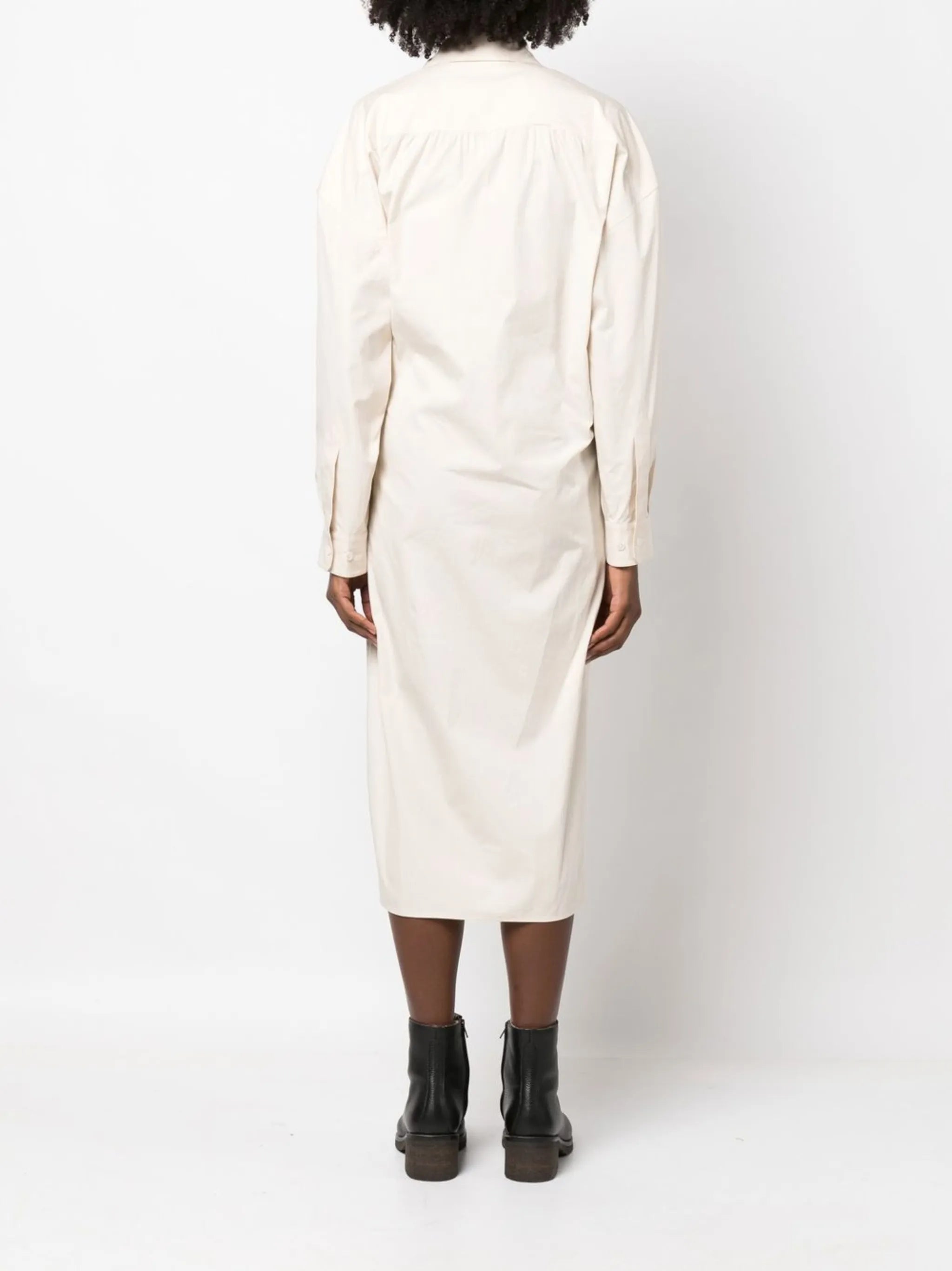 Twisted cotton shirt dress