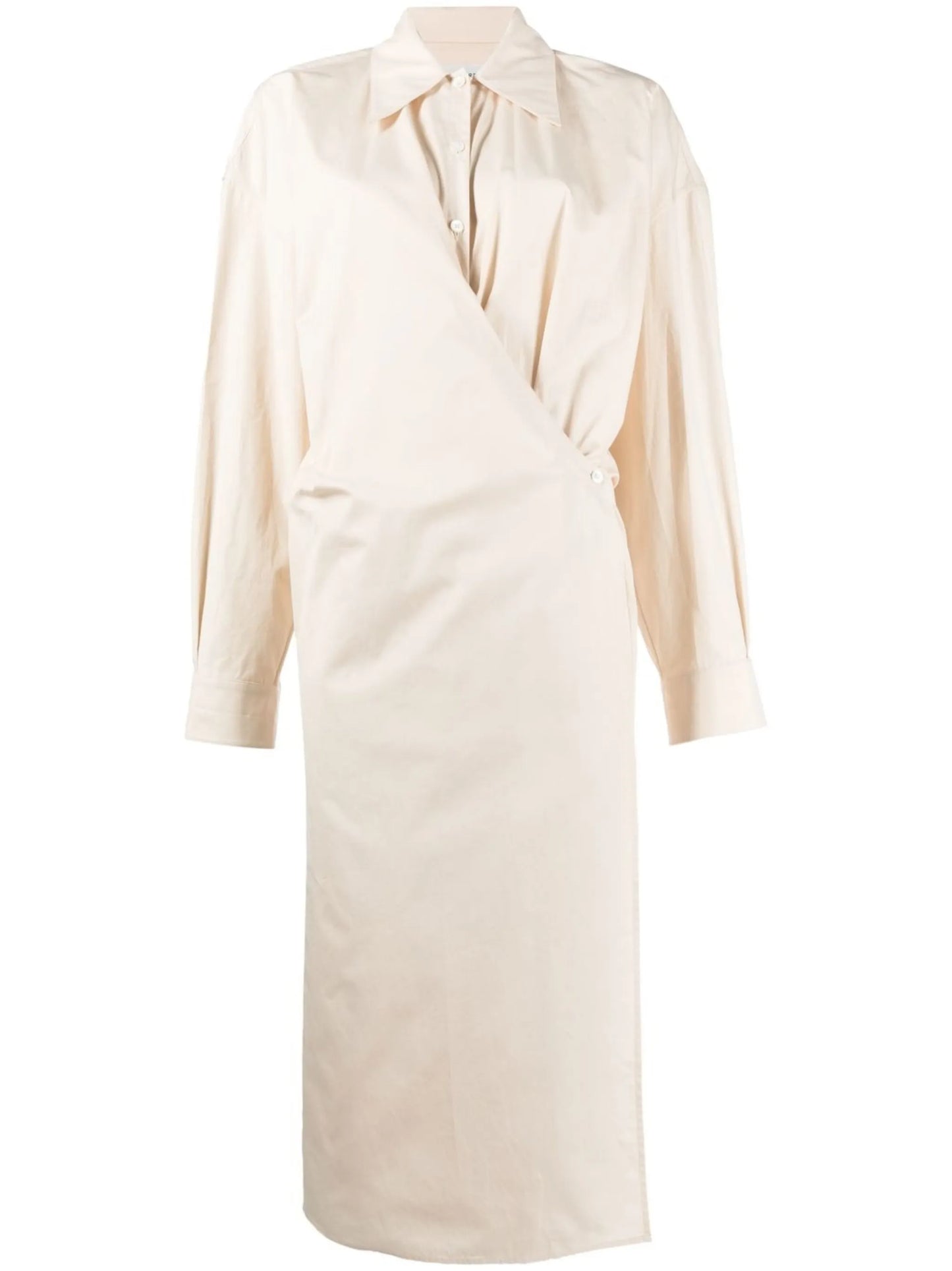 Twisted cotton shirt dress