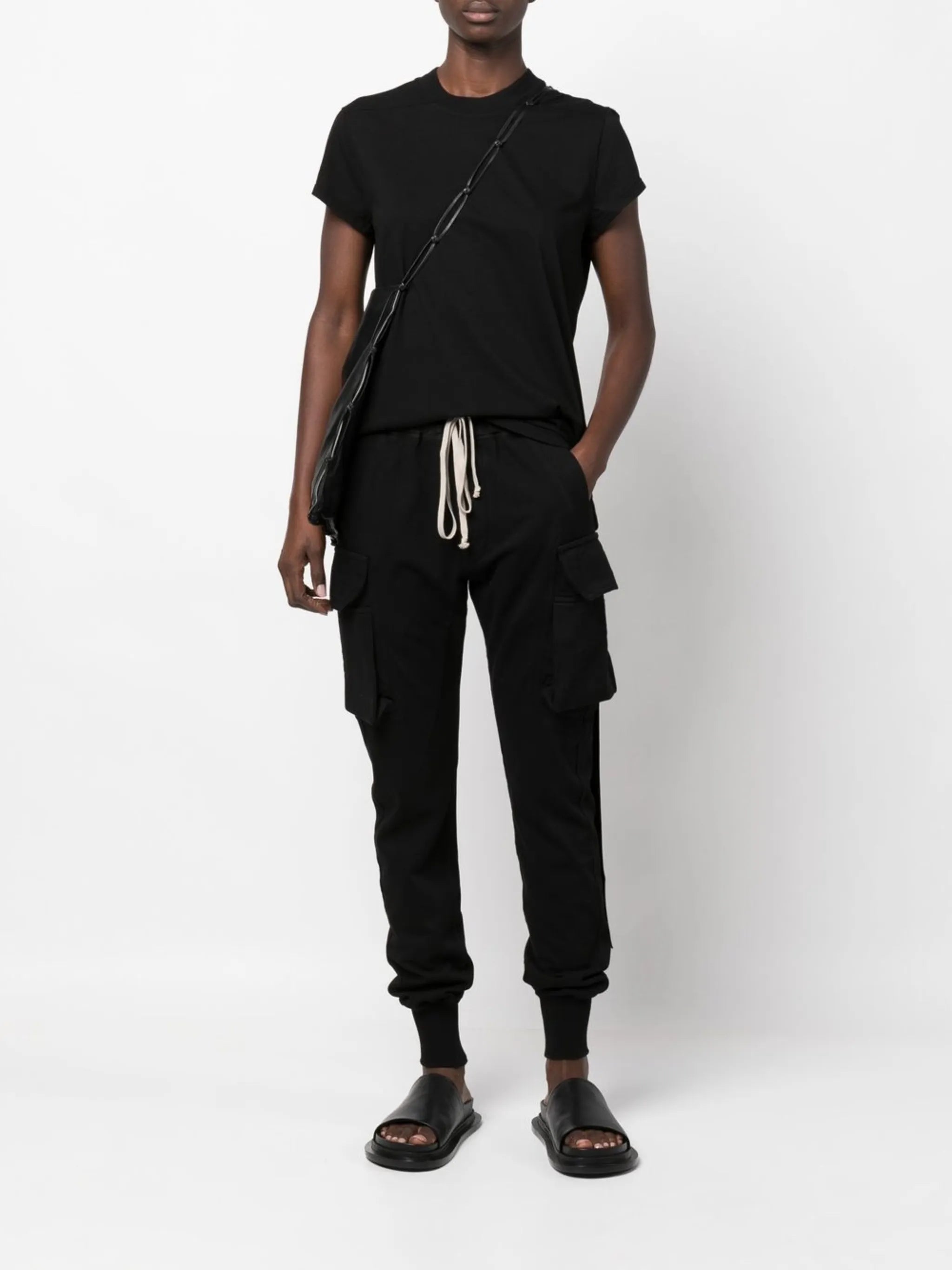 drawstring tapered track pants