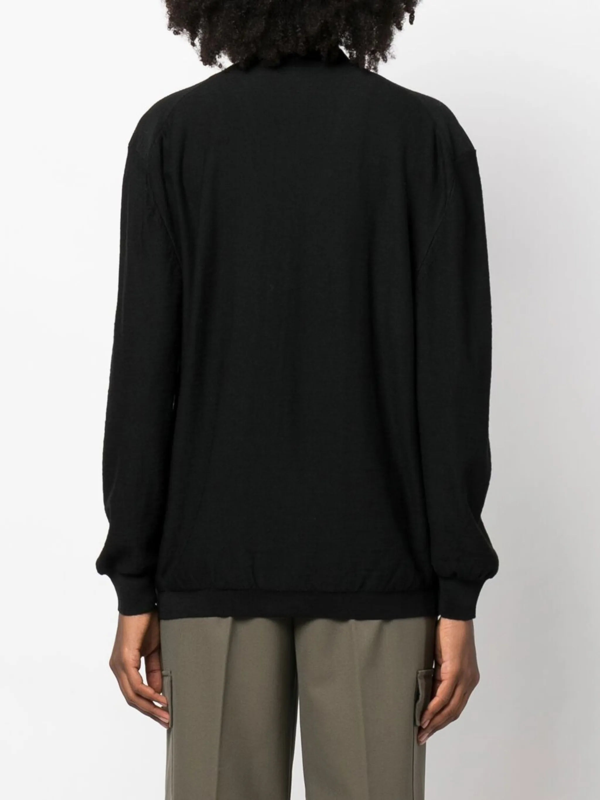 V-neck fine-knit cardigan