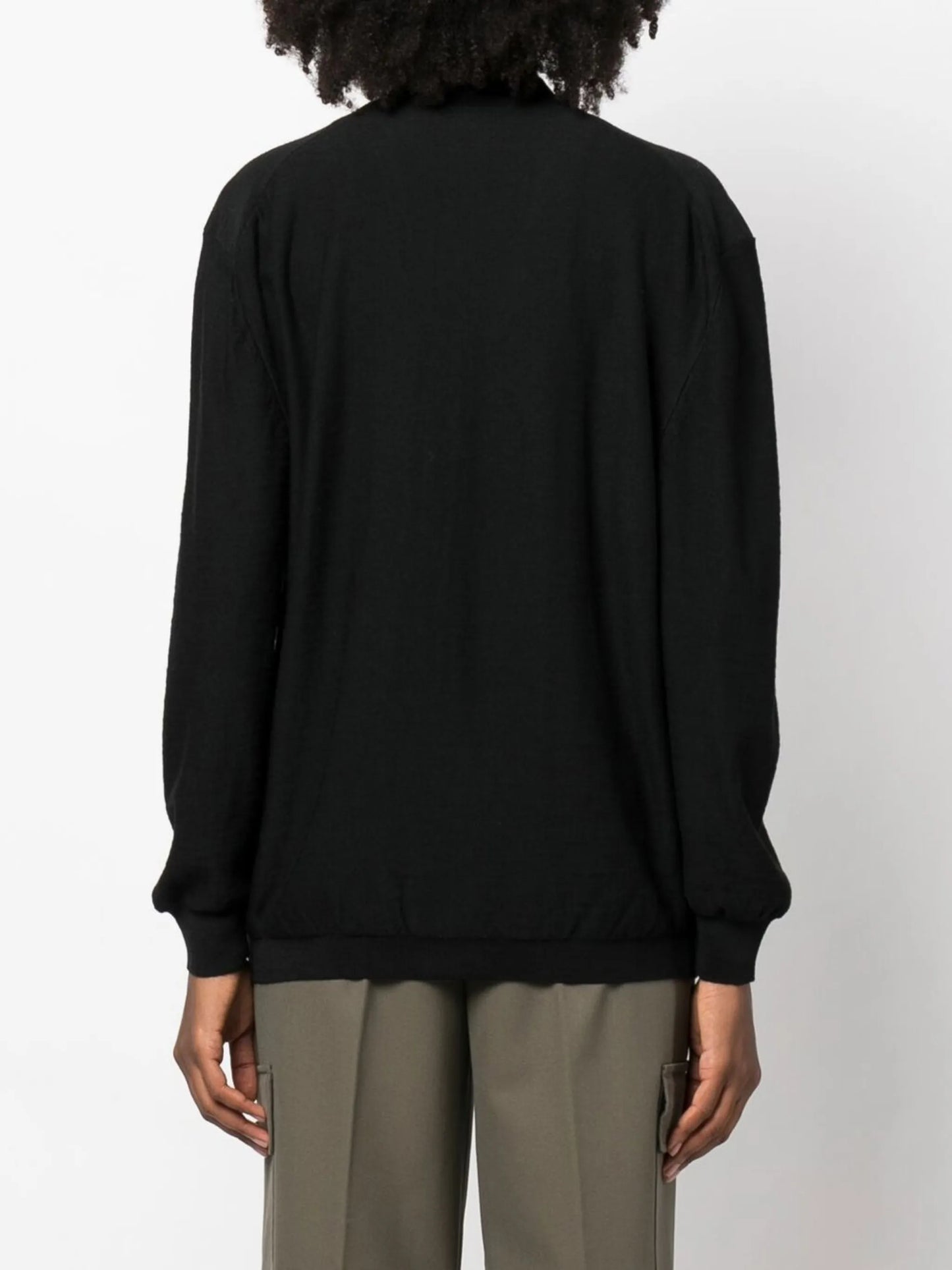 V-neck fine-knit cardigan