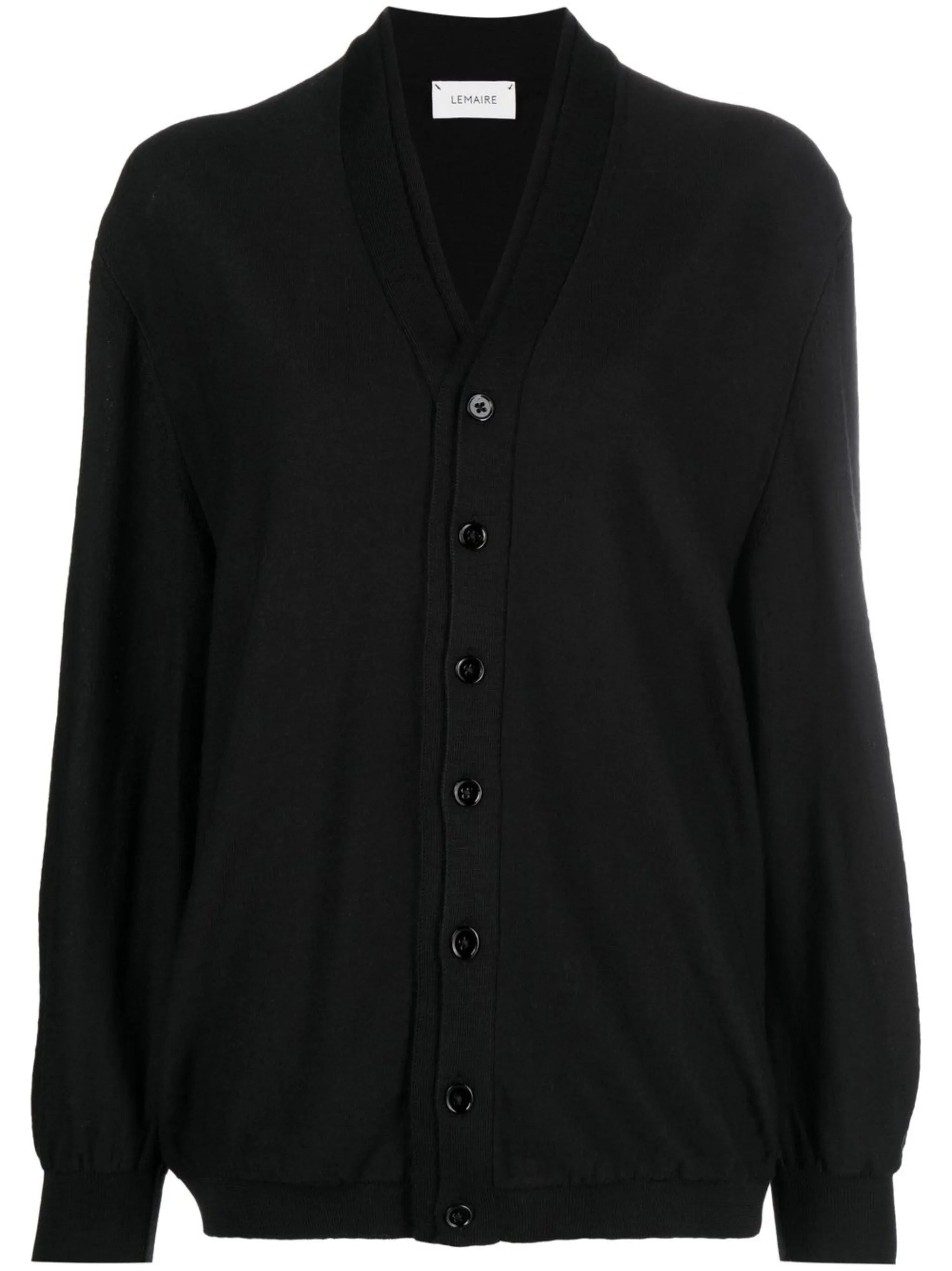 V-neck fine-knit cardigan