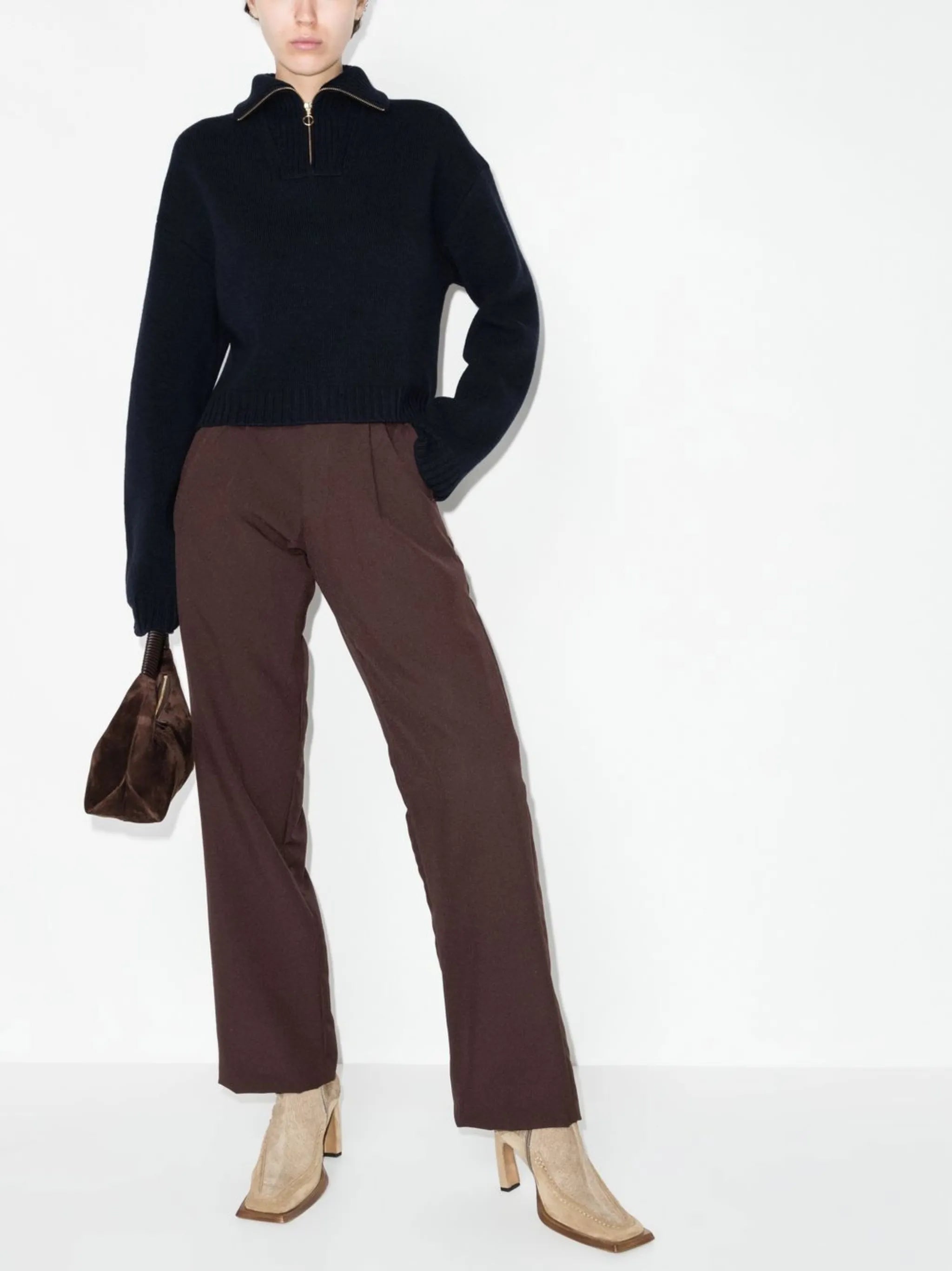 Kira cropped zip-up jumper