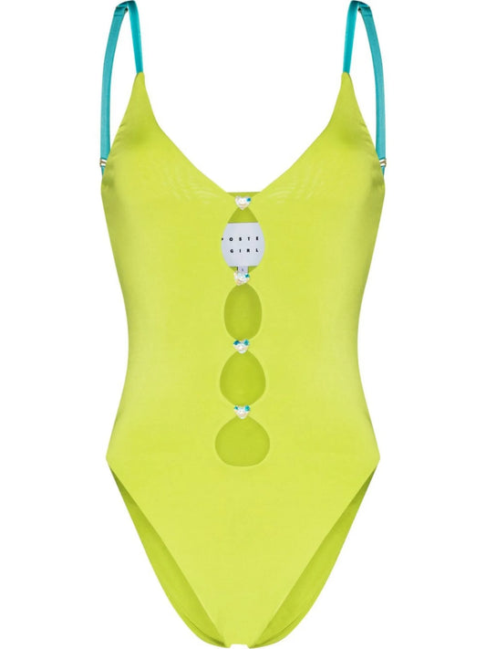 cut-out crystal swimsuit