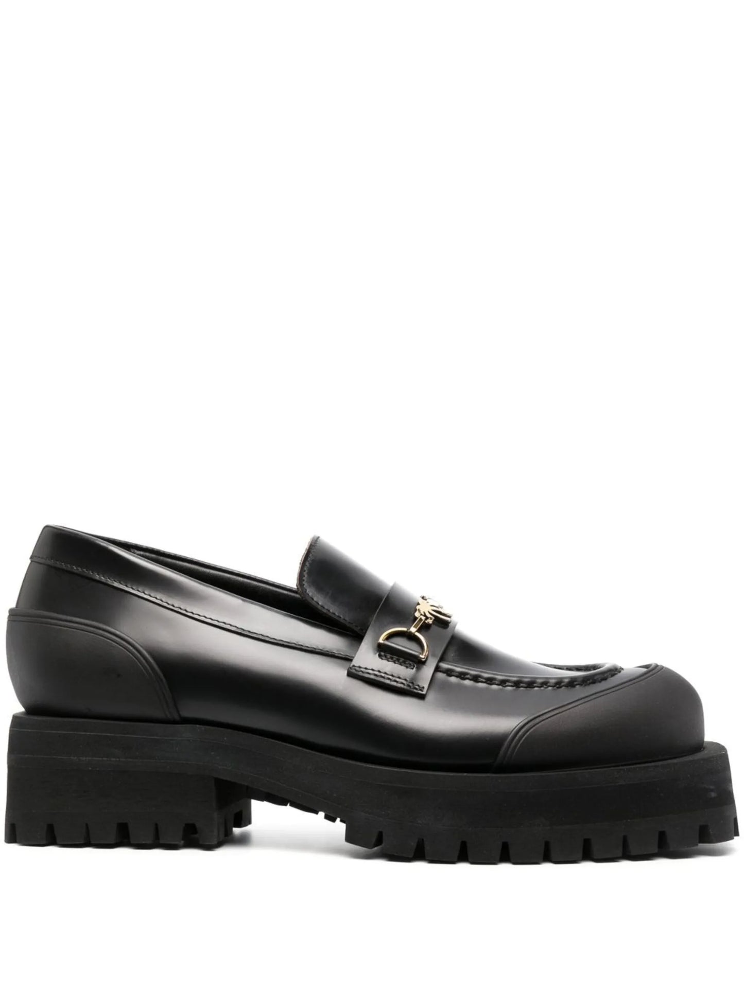 chain logo plaque loafers