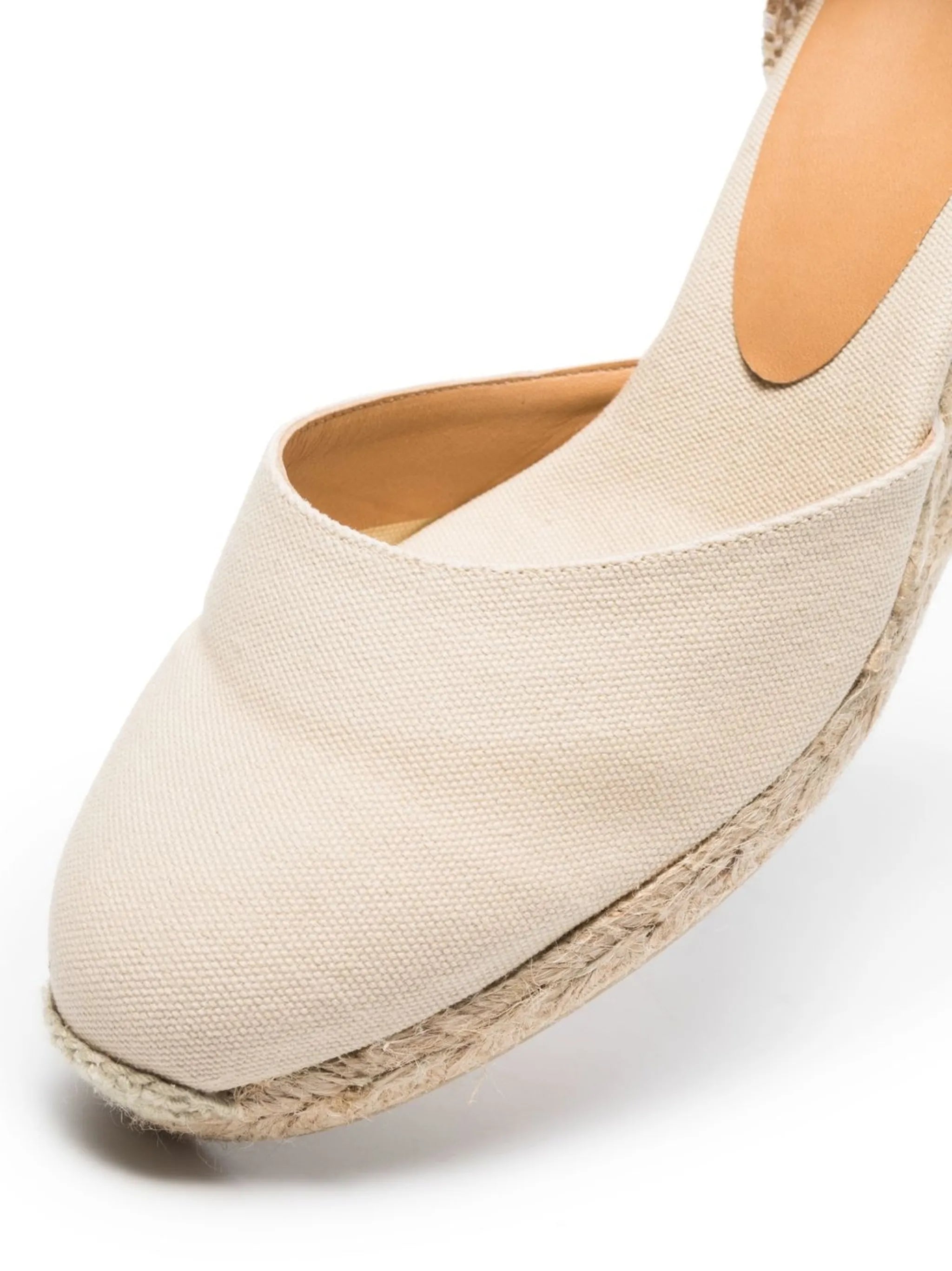 Carina ivory lace-up wedge espadrilles