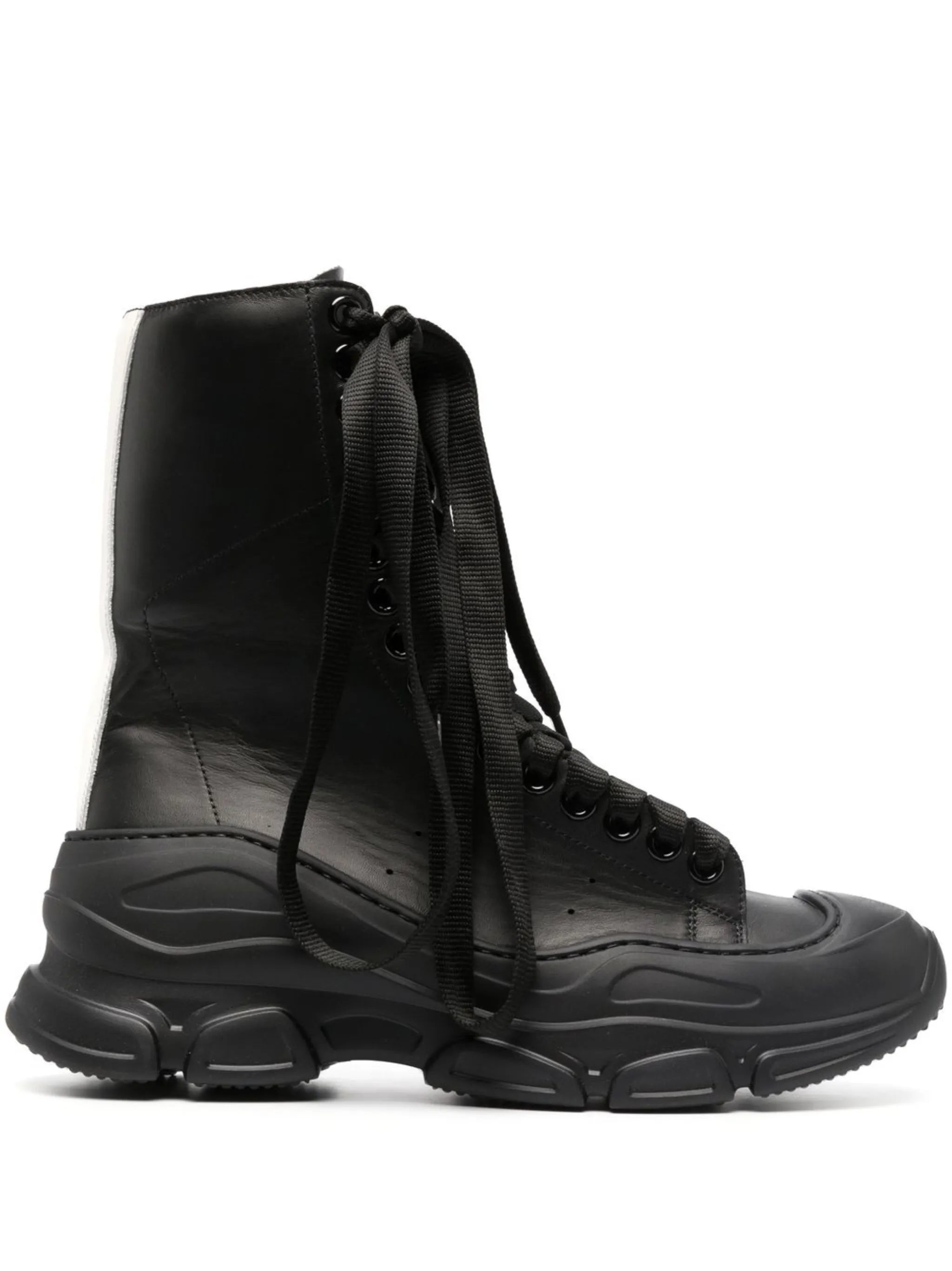 React combat leather boots