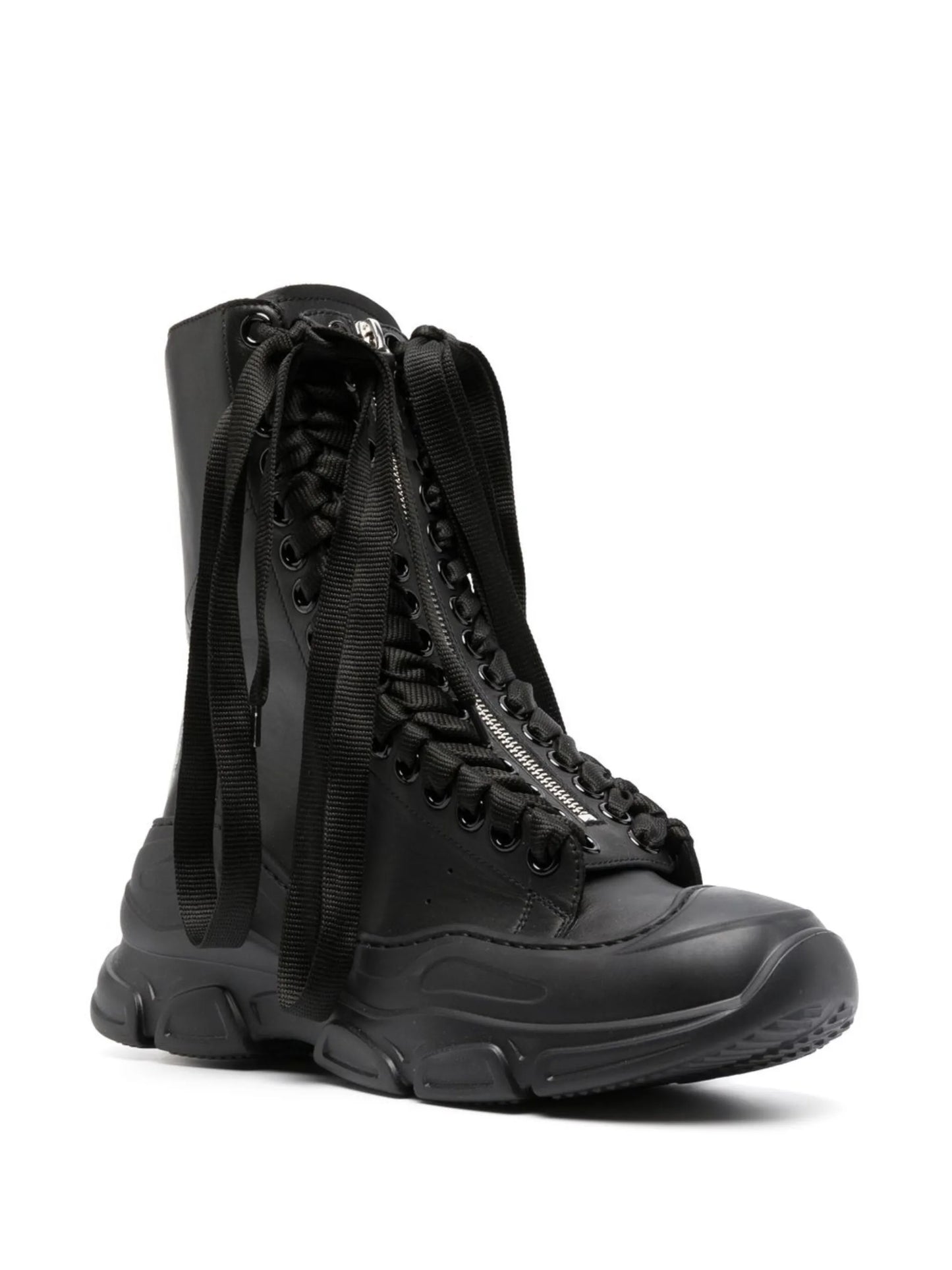 React combat leather boots