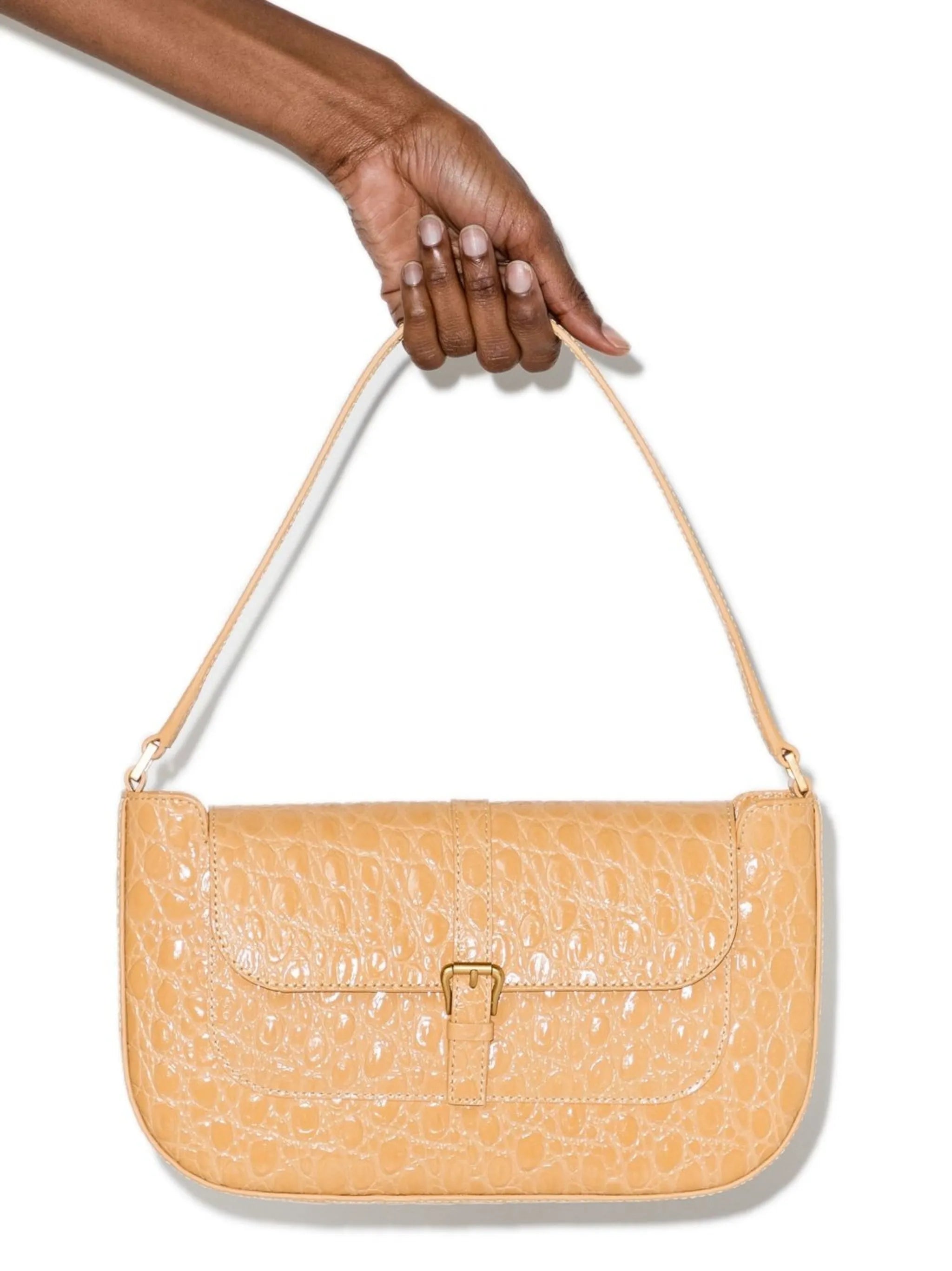 Miranda crocodile-embossed leather shoulder bag