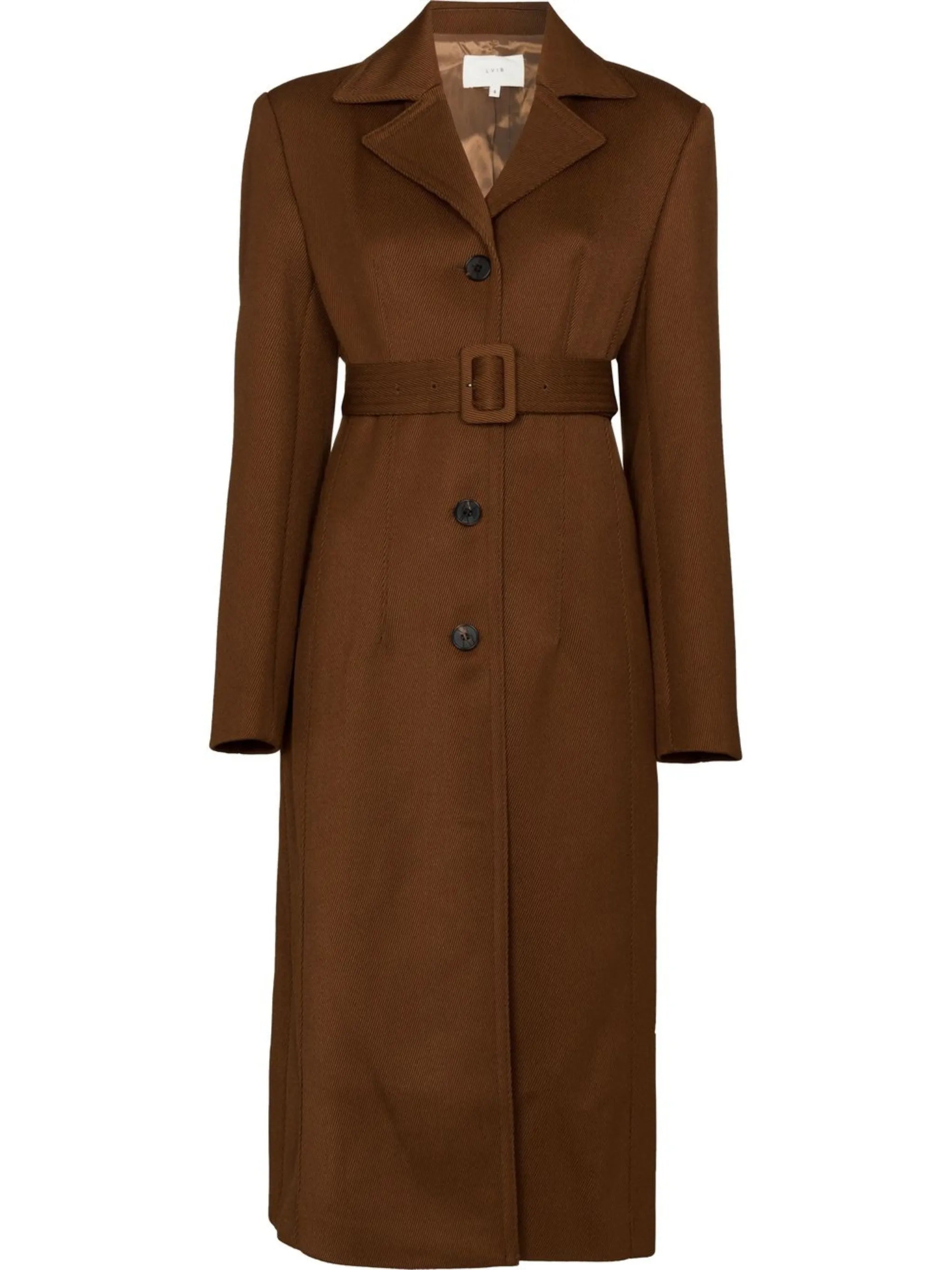 tailored belted single-breasted coat