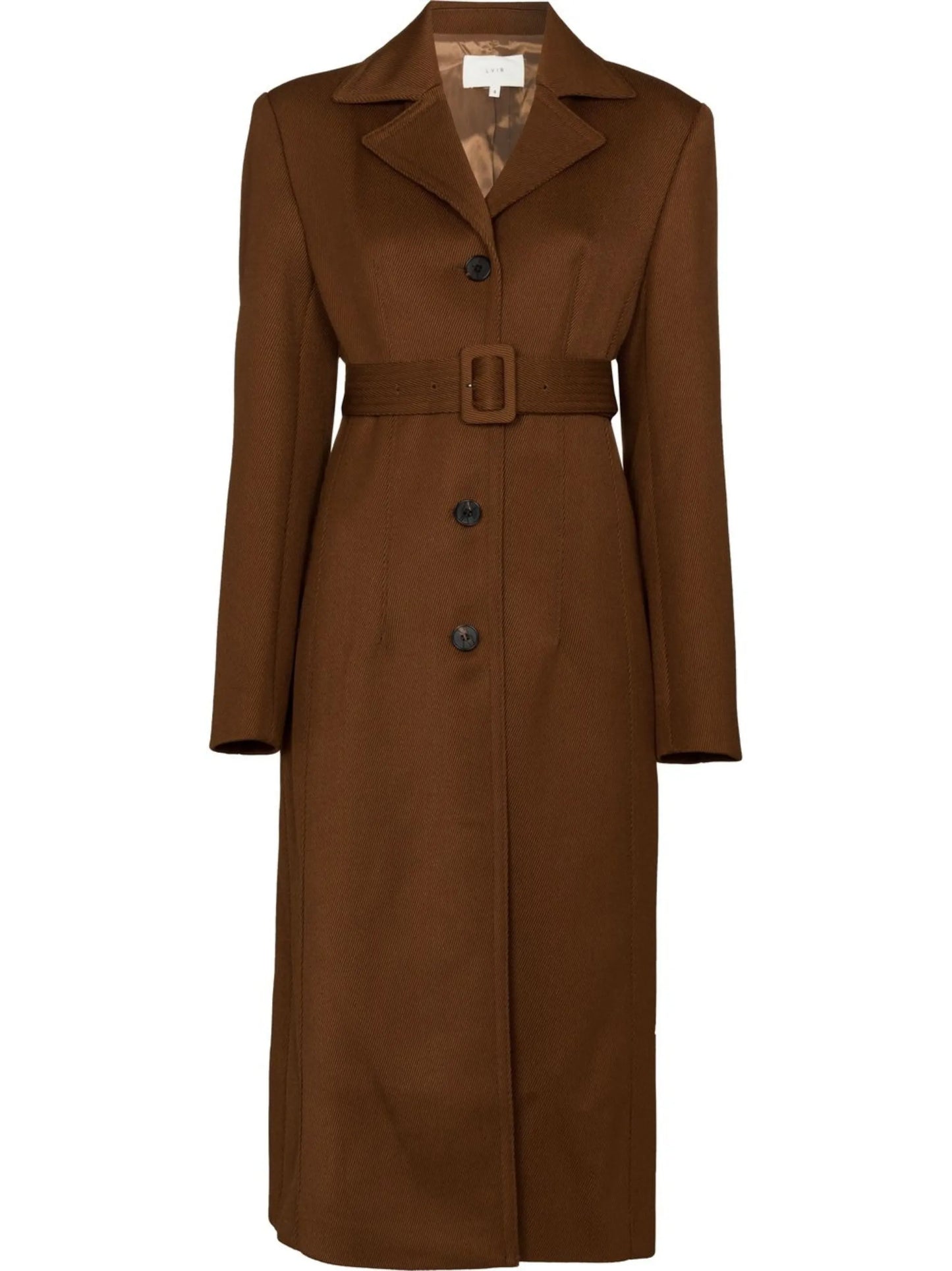 tailored belted single-breasted coat