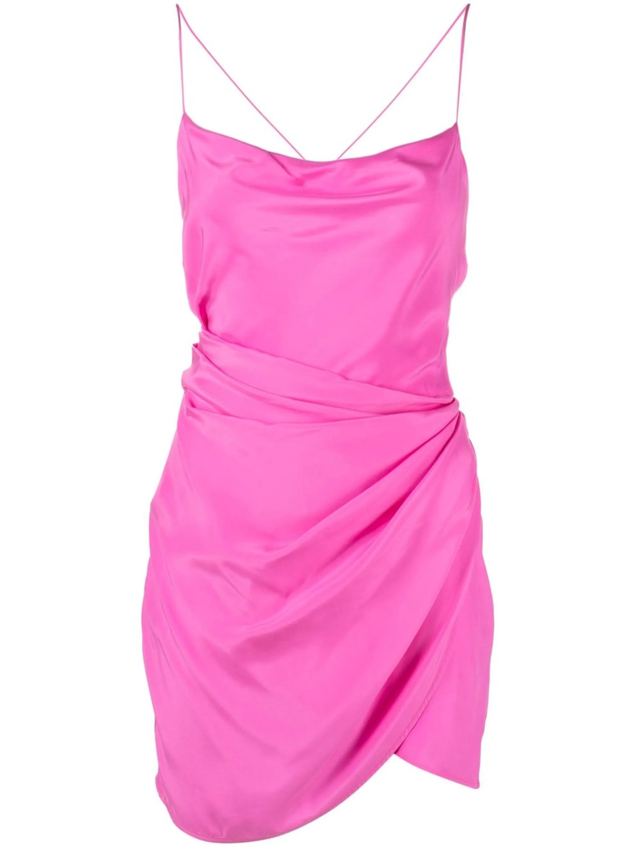 scoop-neck gathered minidress