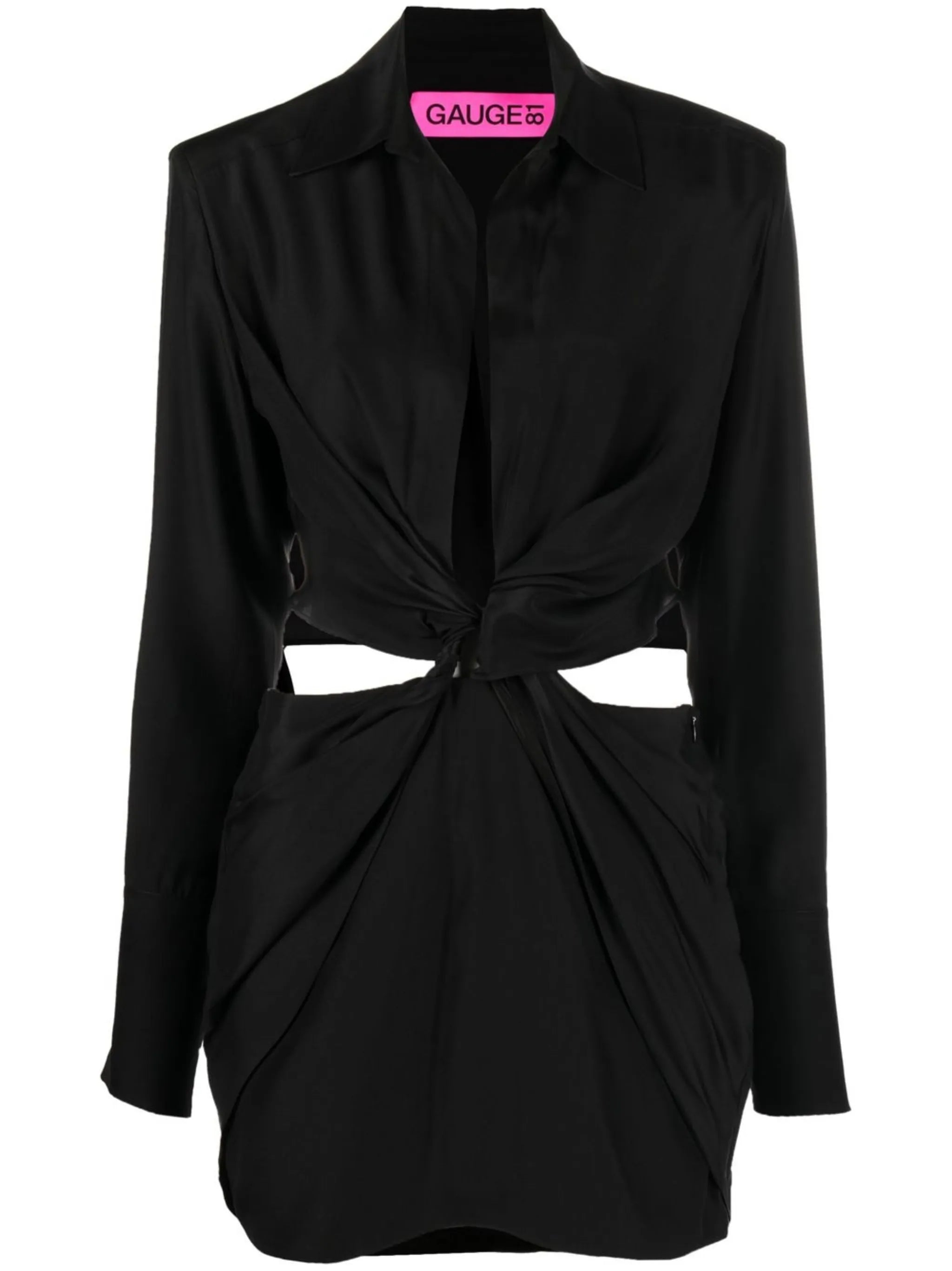 twist-detail cut-out shirtdress