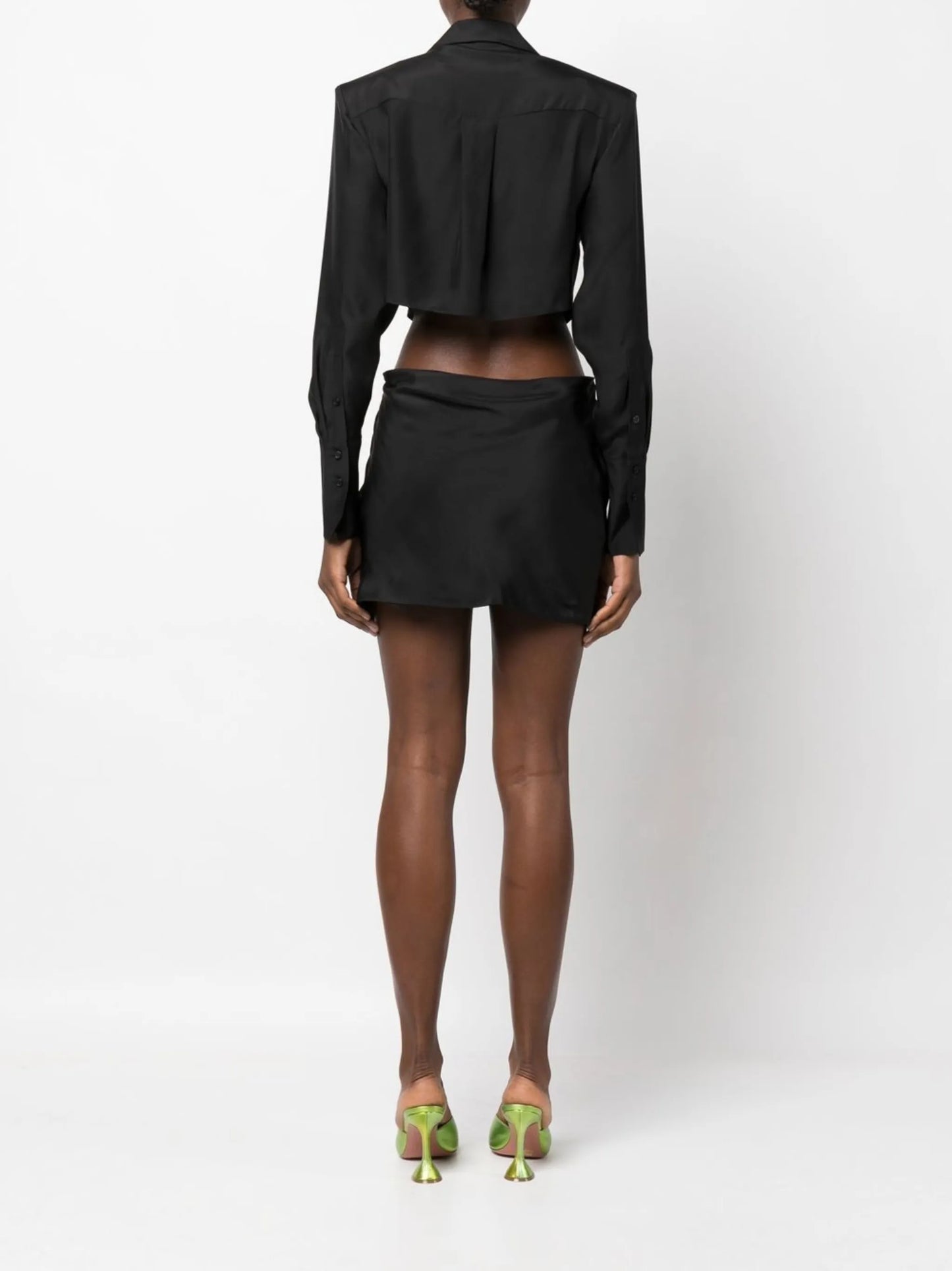 twist-detail cut-out shirtdress