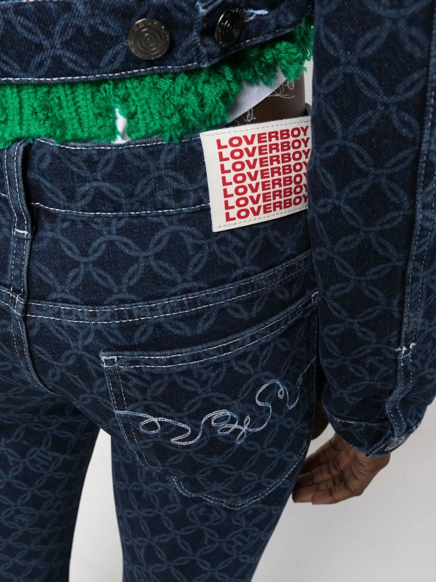 mid-rise flared denim jeans