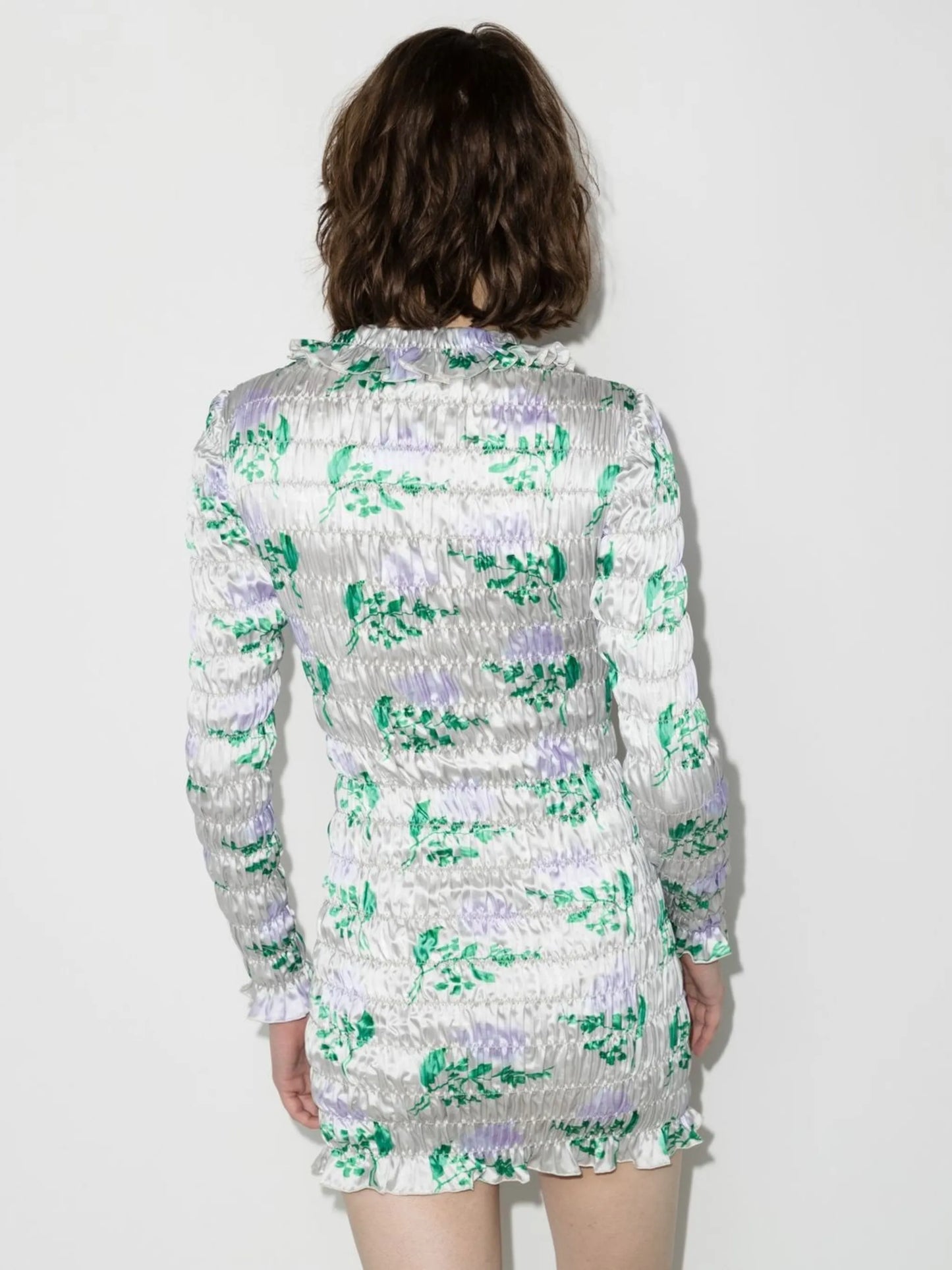 graphic-print long-sleeve dress