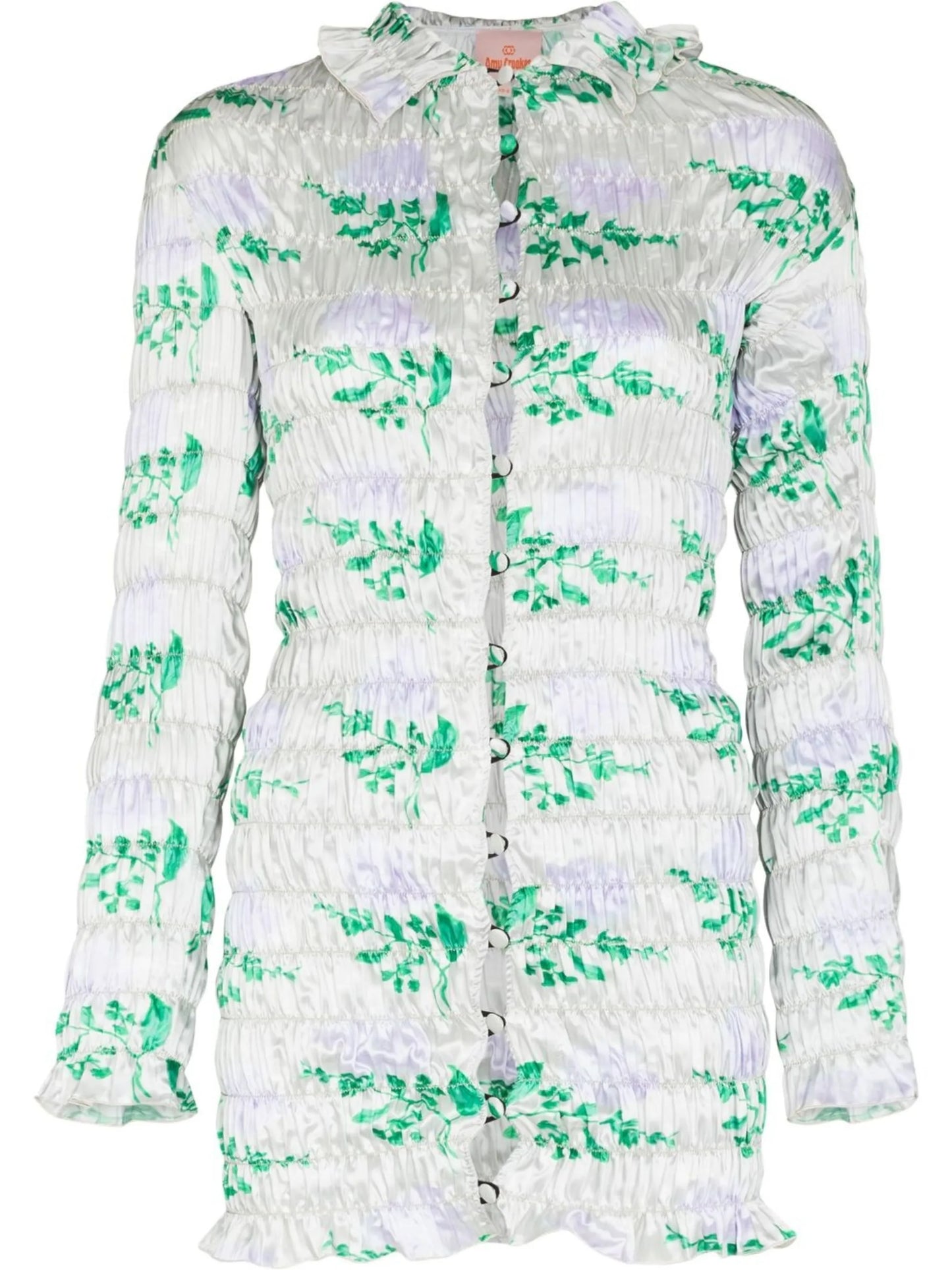 graphic-print long-sleeve dress