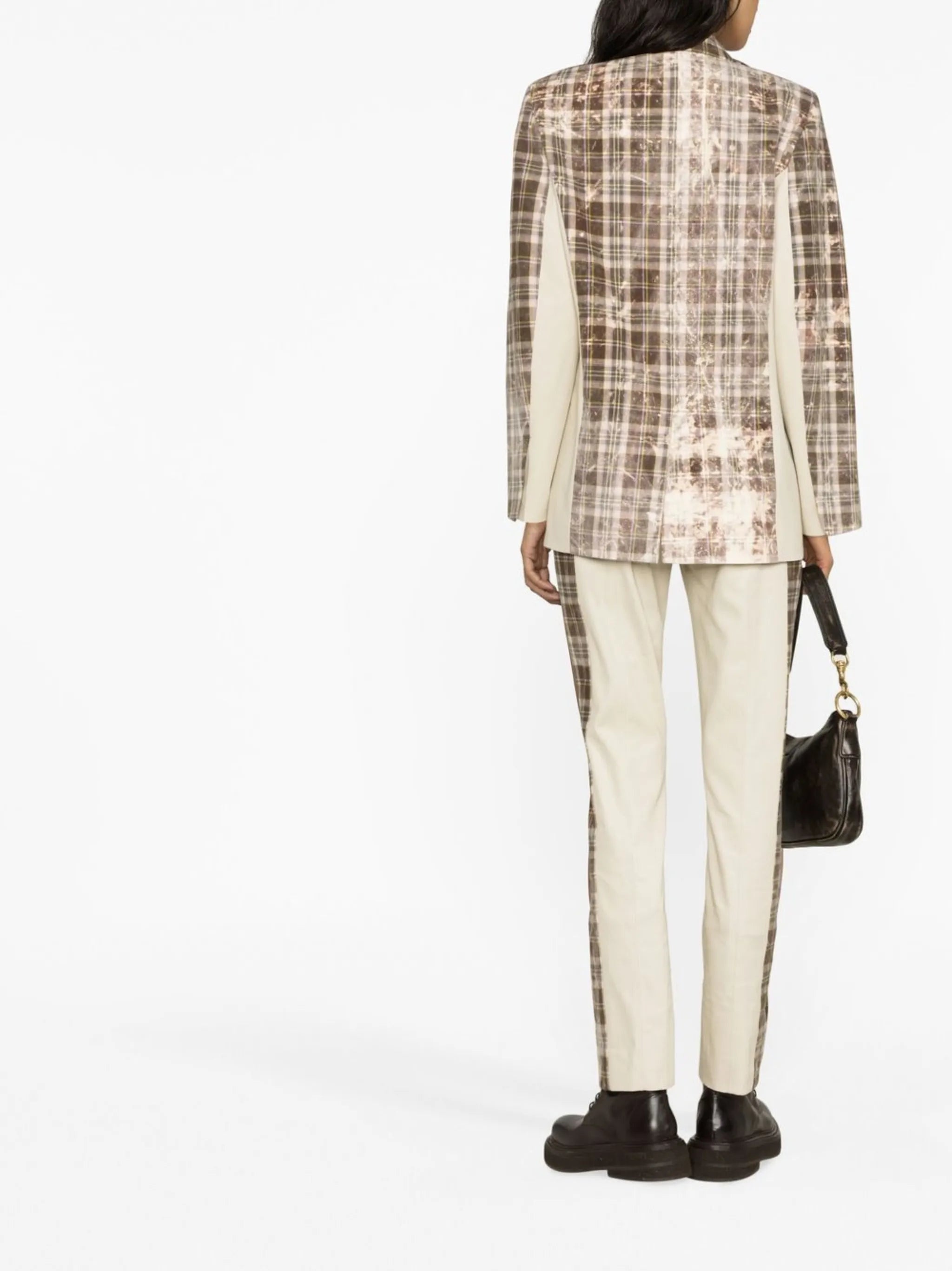 checked single-breasted blazer
